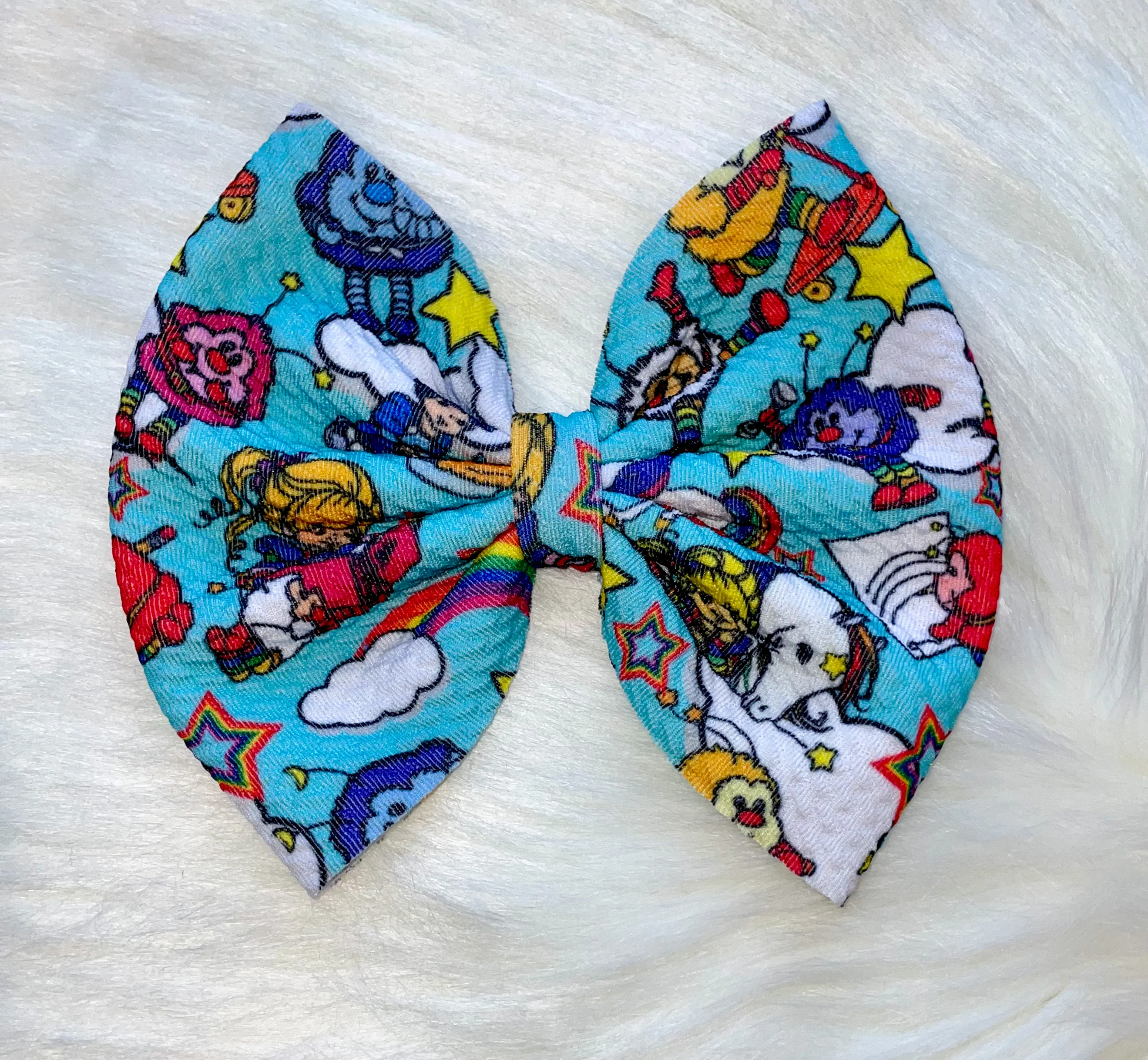 Rainbow Girl & Friends Fabric Bow