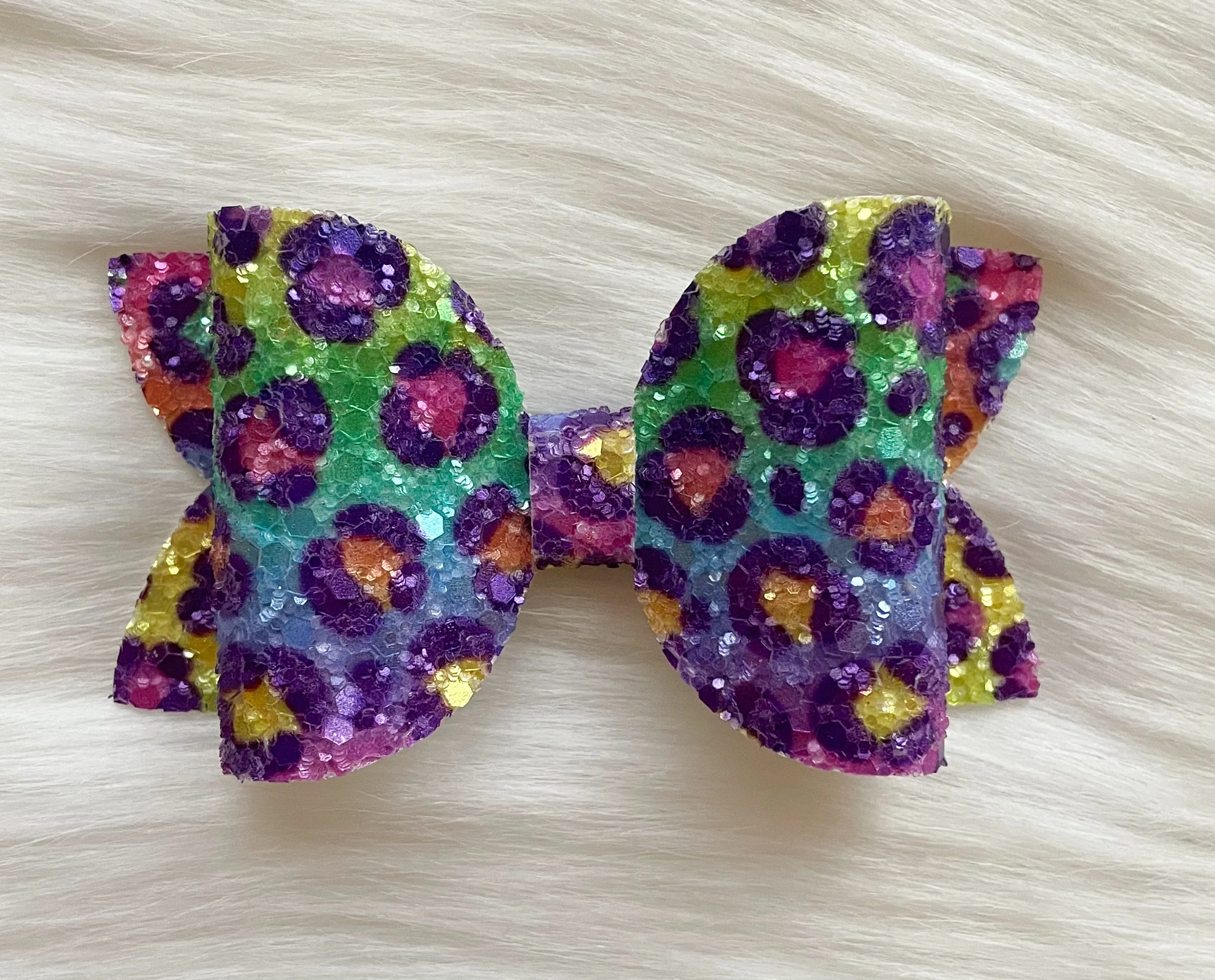 Rainbow Ombre Cheetah Glitter 3.5in Beauty