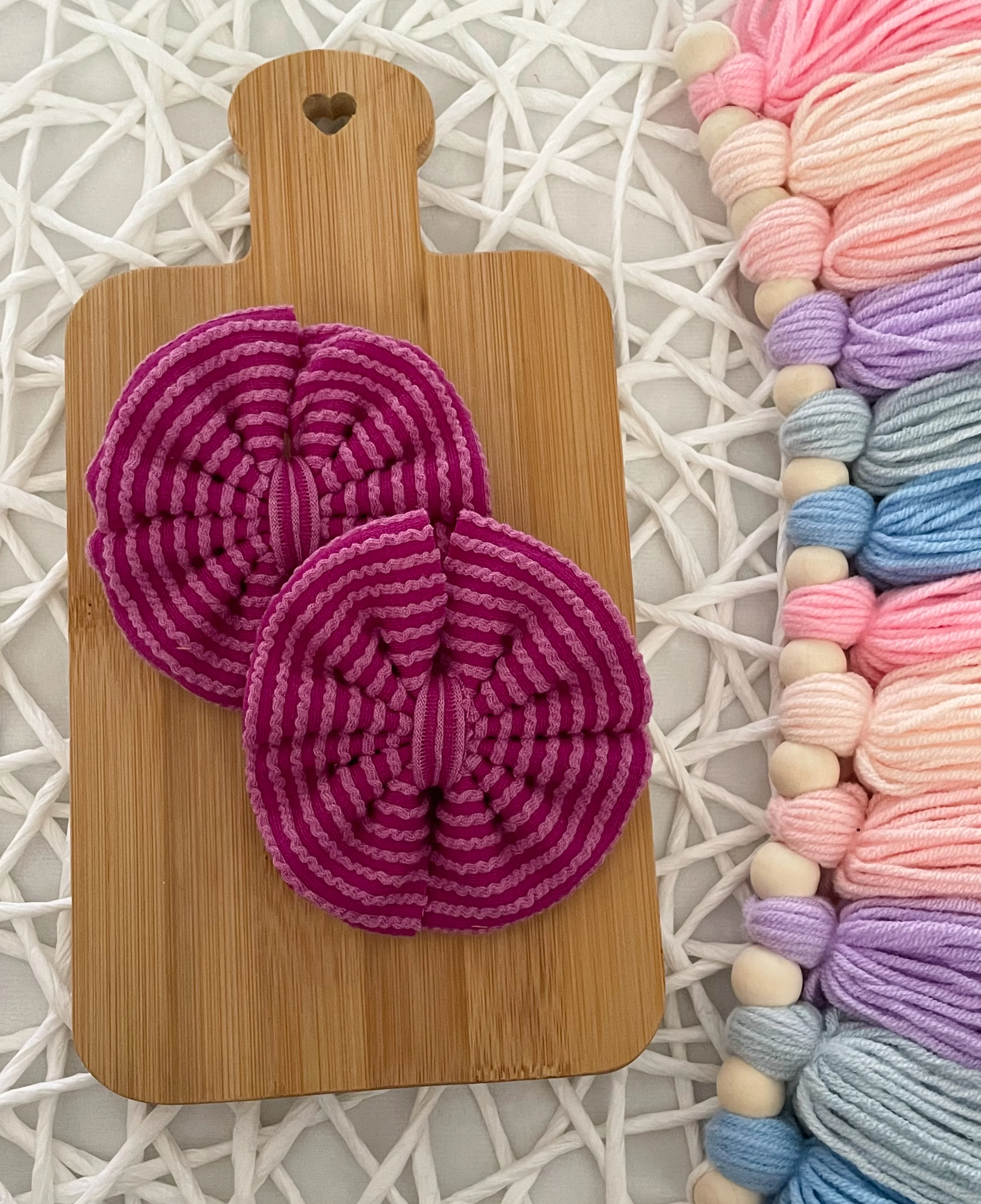 Grape Waved Fabric Bow