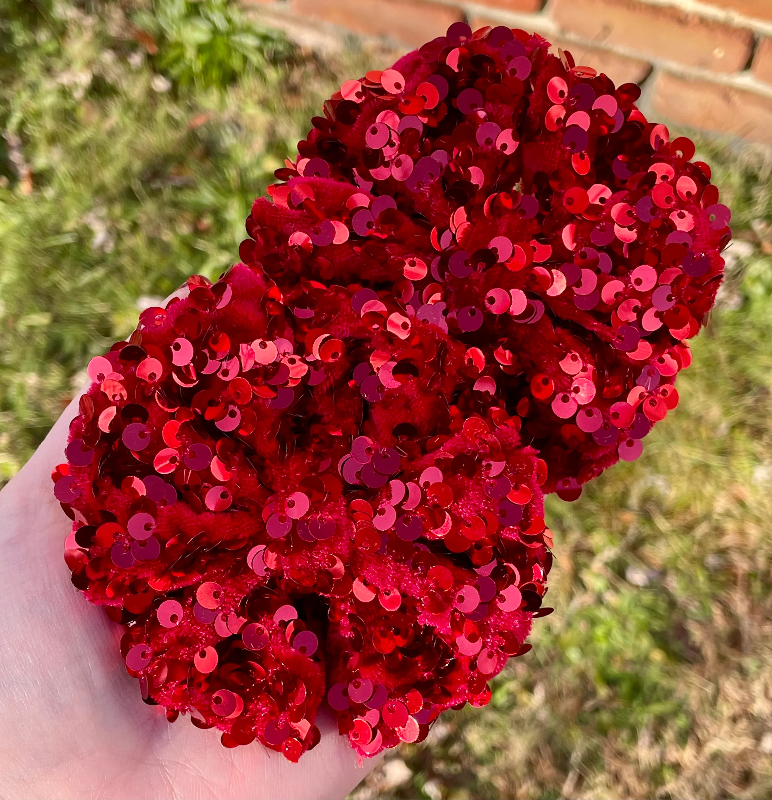 Red Sequin Fabric Bows