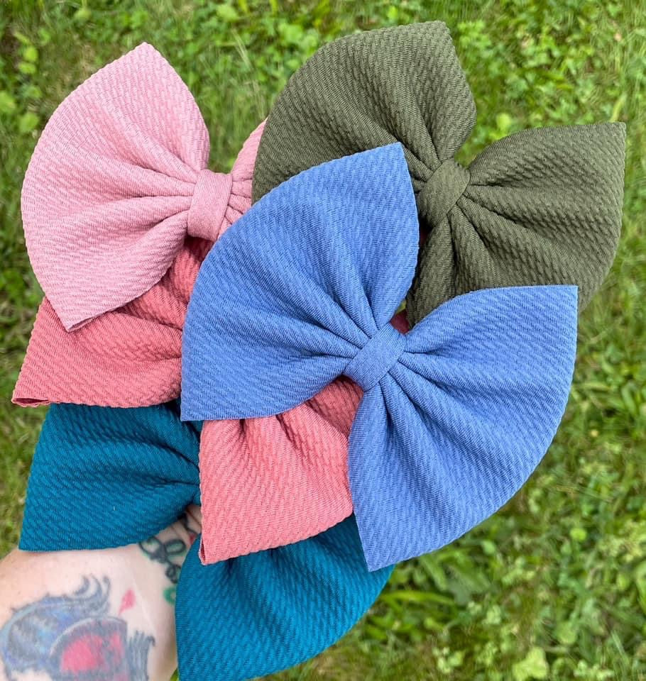 Dusty Pink Fabric Bow