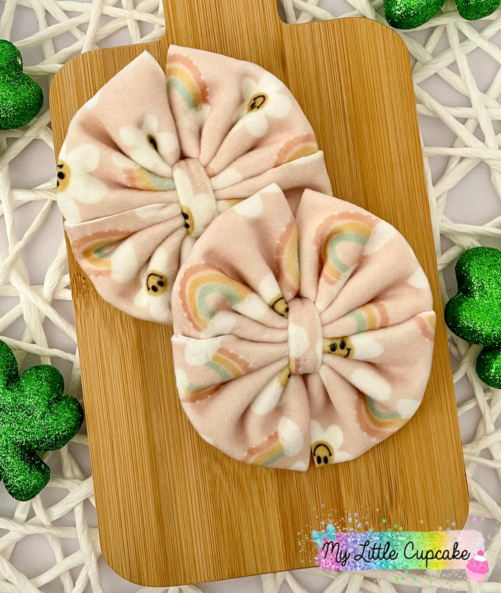 Plushy Velvet Rainbows Fabric Bows