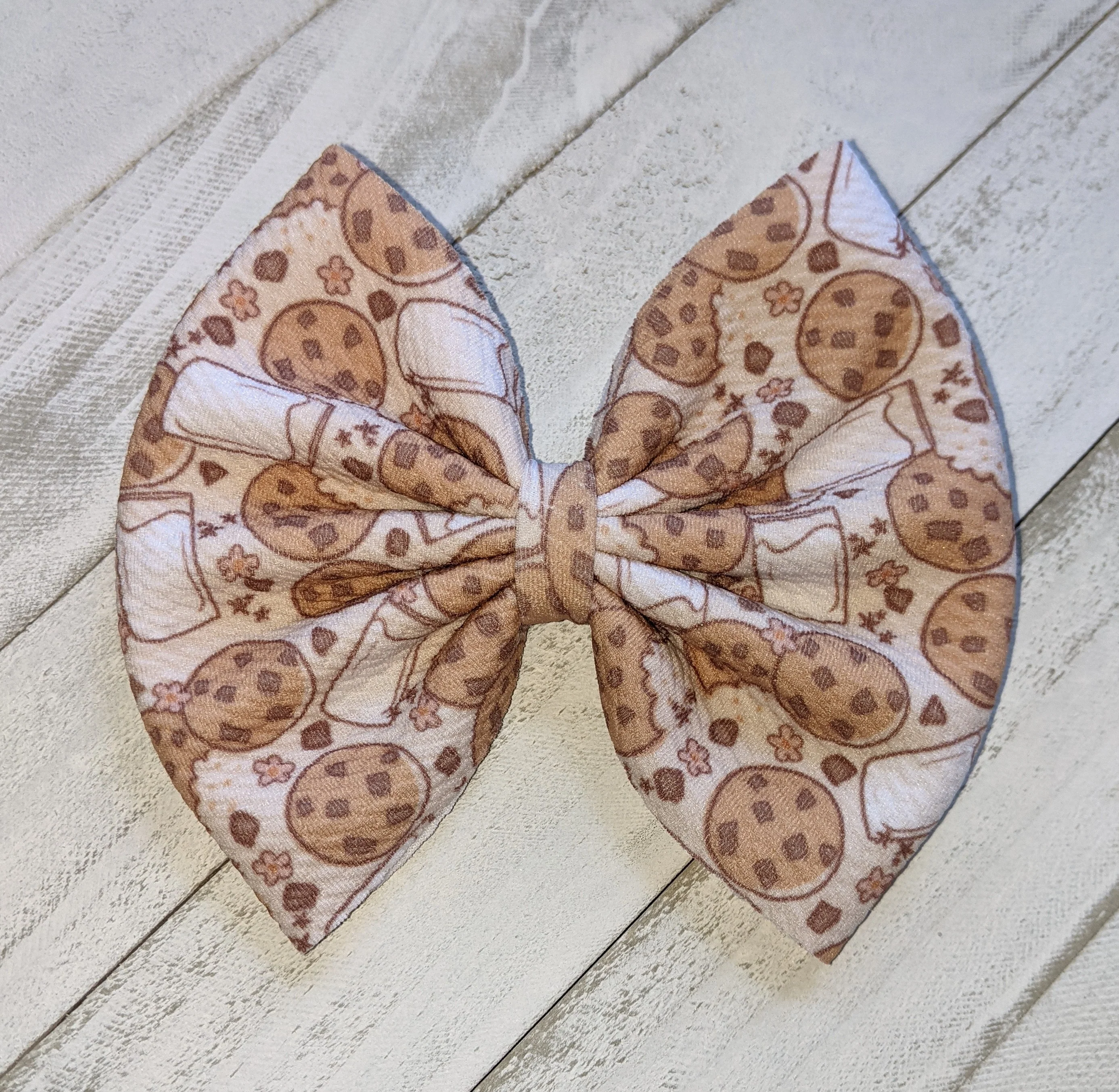 Milk & Cookies Fabric Bow