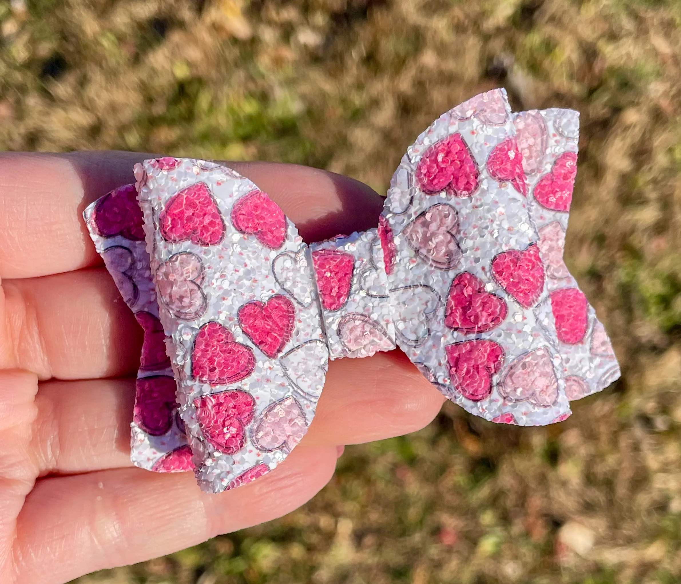 Pink & Hot Pink Hearts Glitter 3in Original