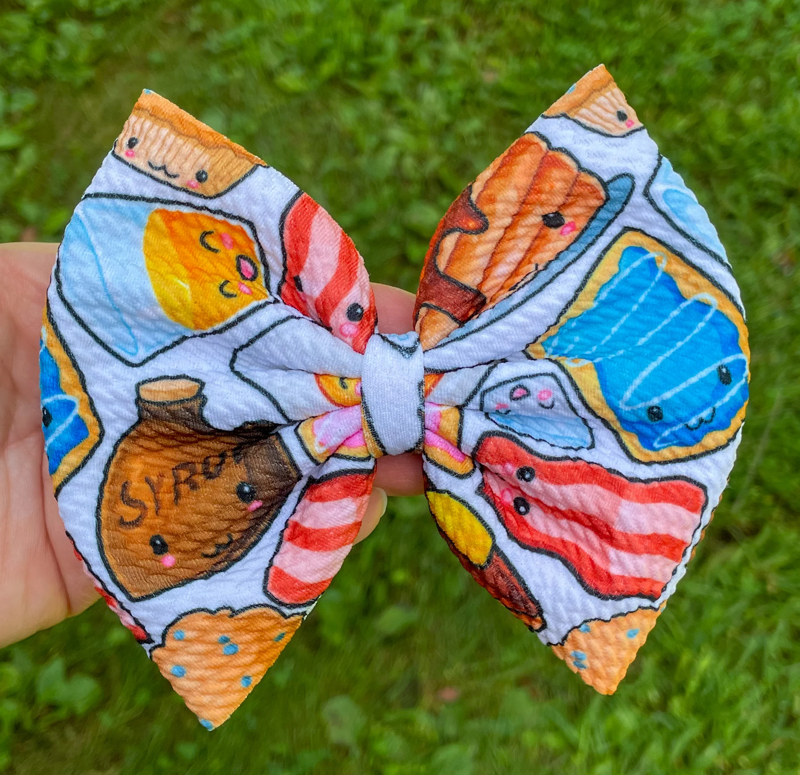 Breakfast Food Fabric Bow