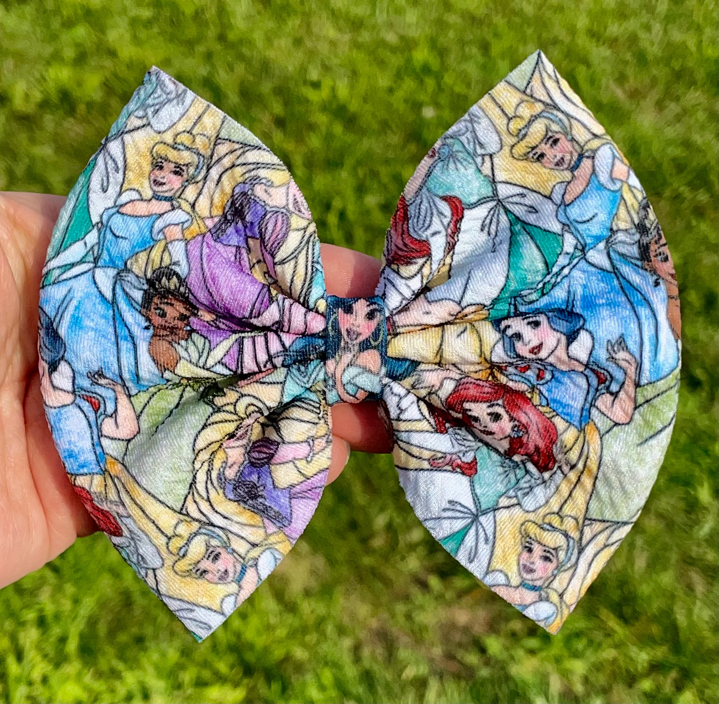 Princess Collage Fabric Bow