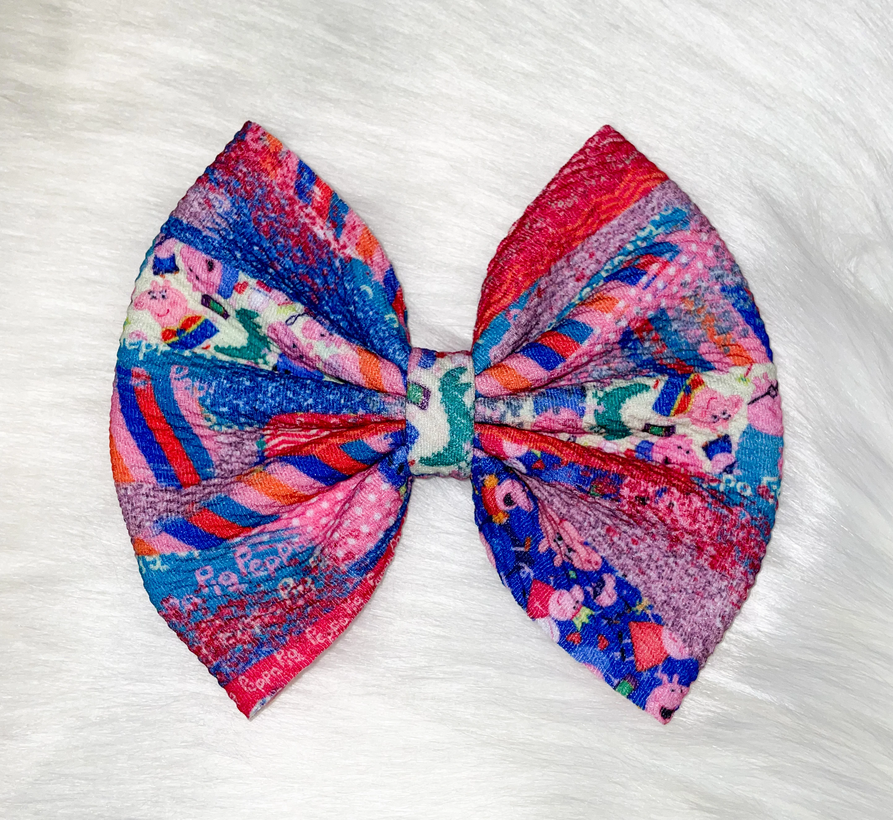 Peppa Pig Brushstrokes Fabric Bow