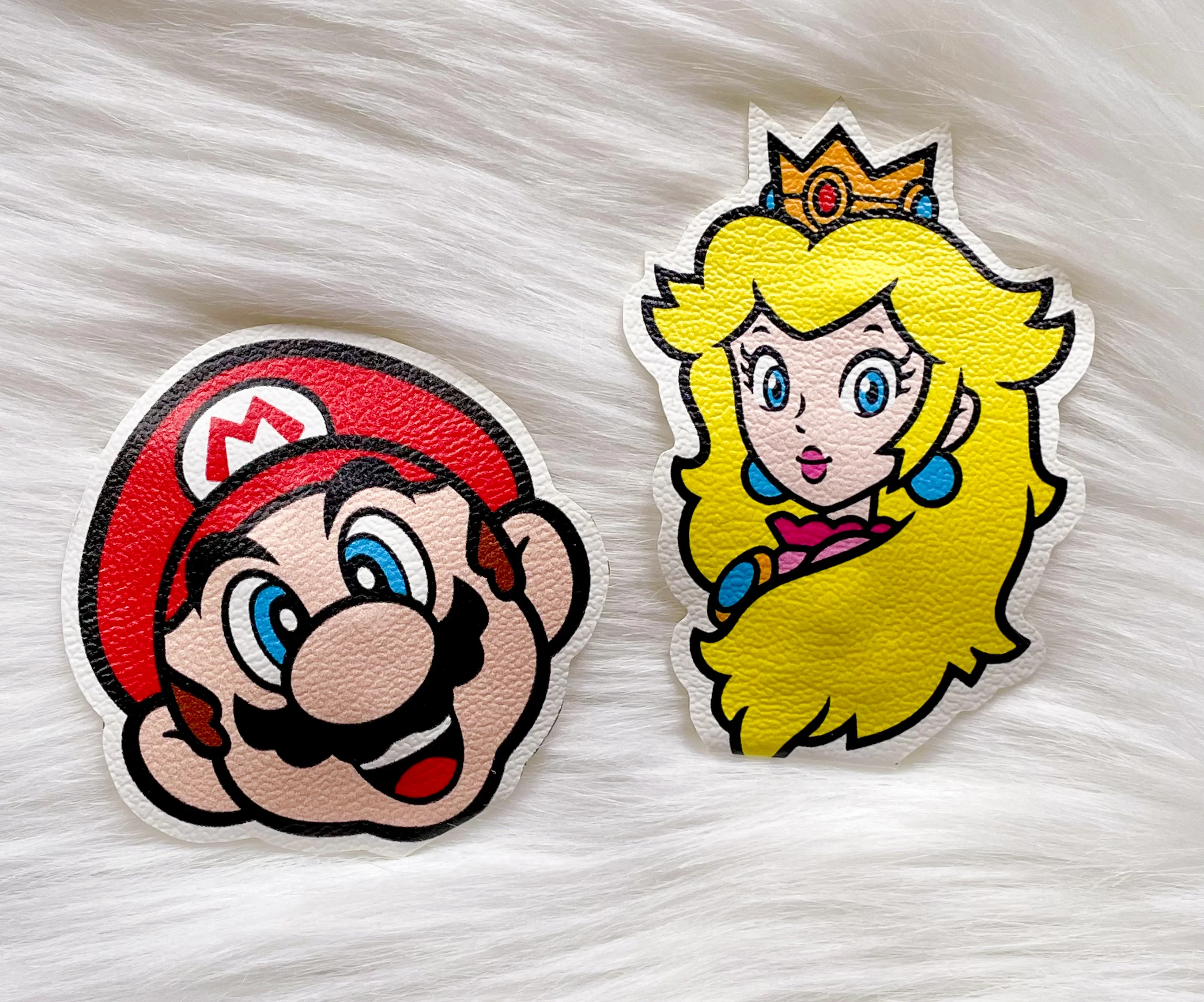 Mario & Peach Faux Leather Snap Clip