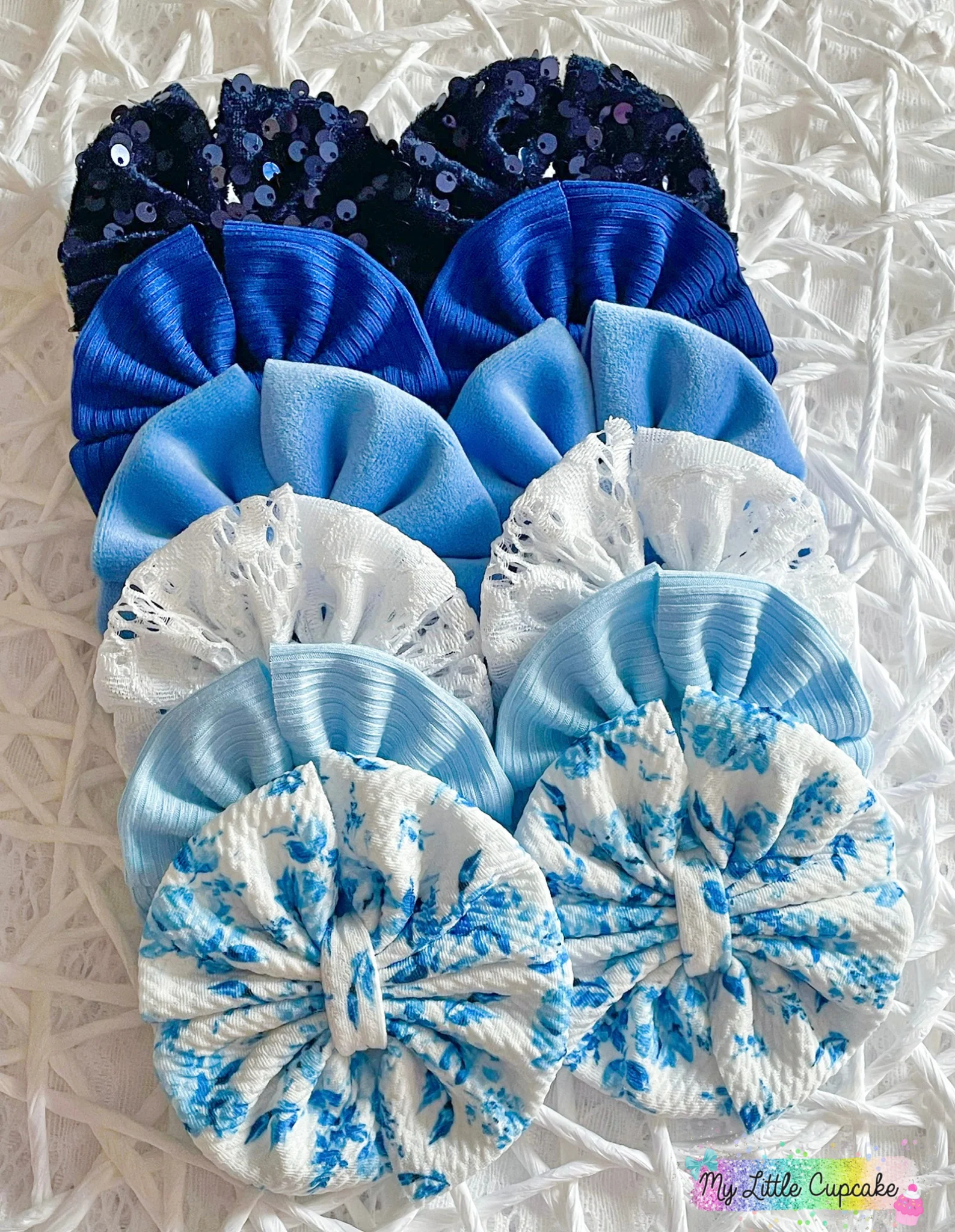 Royal Blue Plushy Velvet Fabric Bow