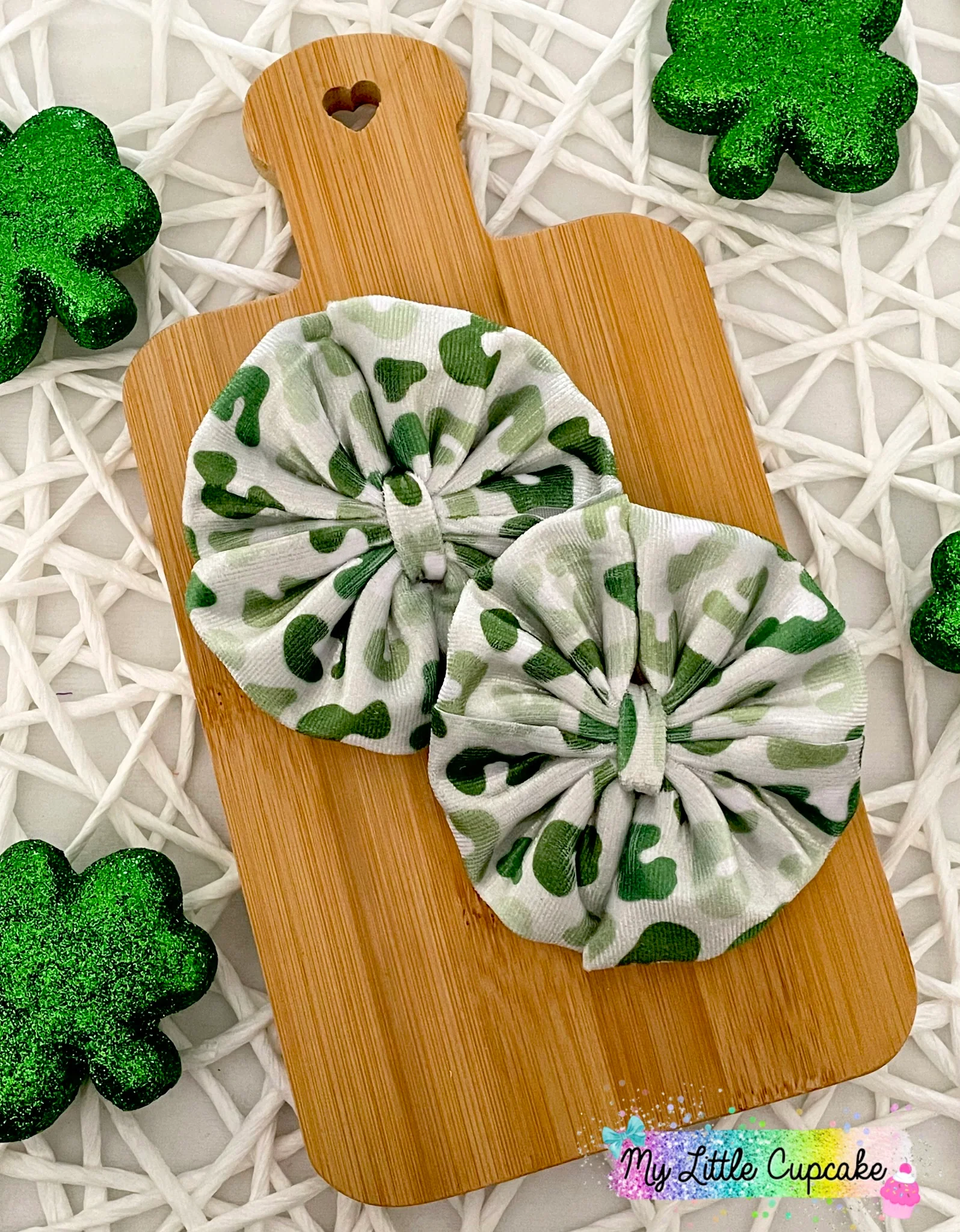 St Patty Leopard Velvet Fabric Bows