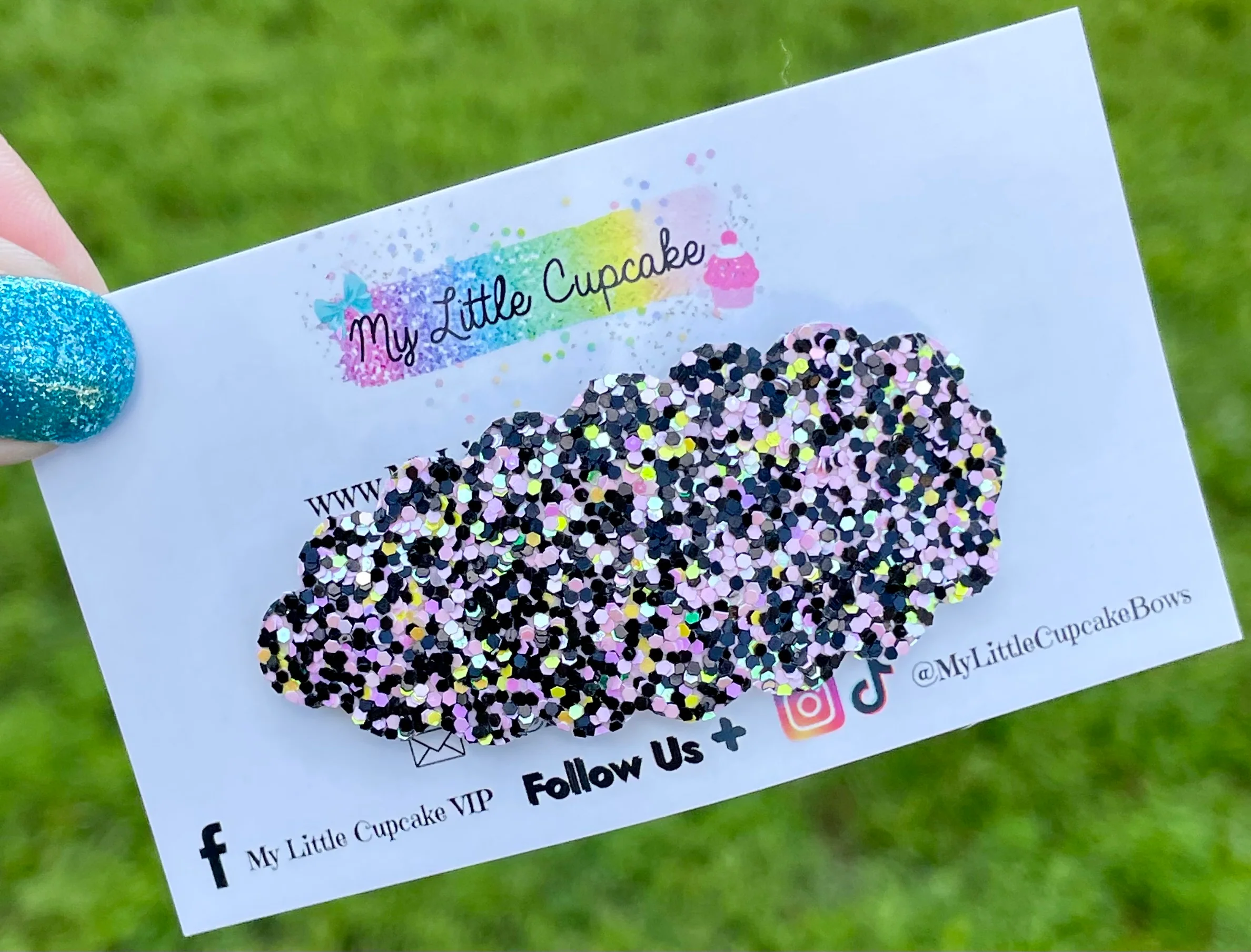 Midnight Glitter Snap Clips