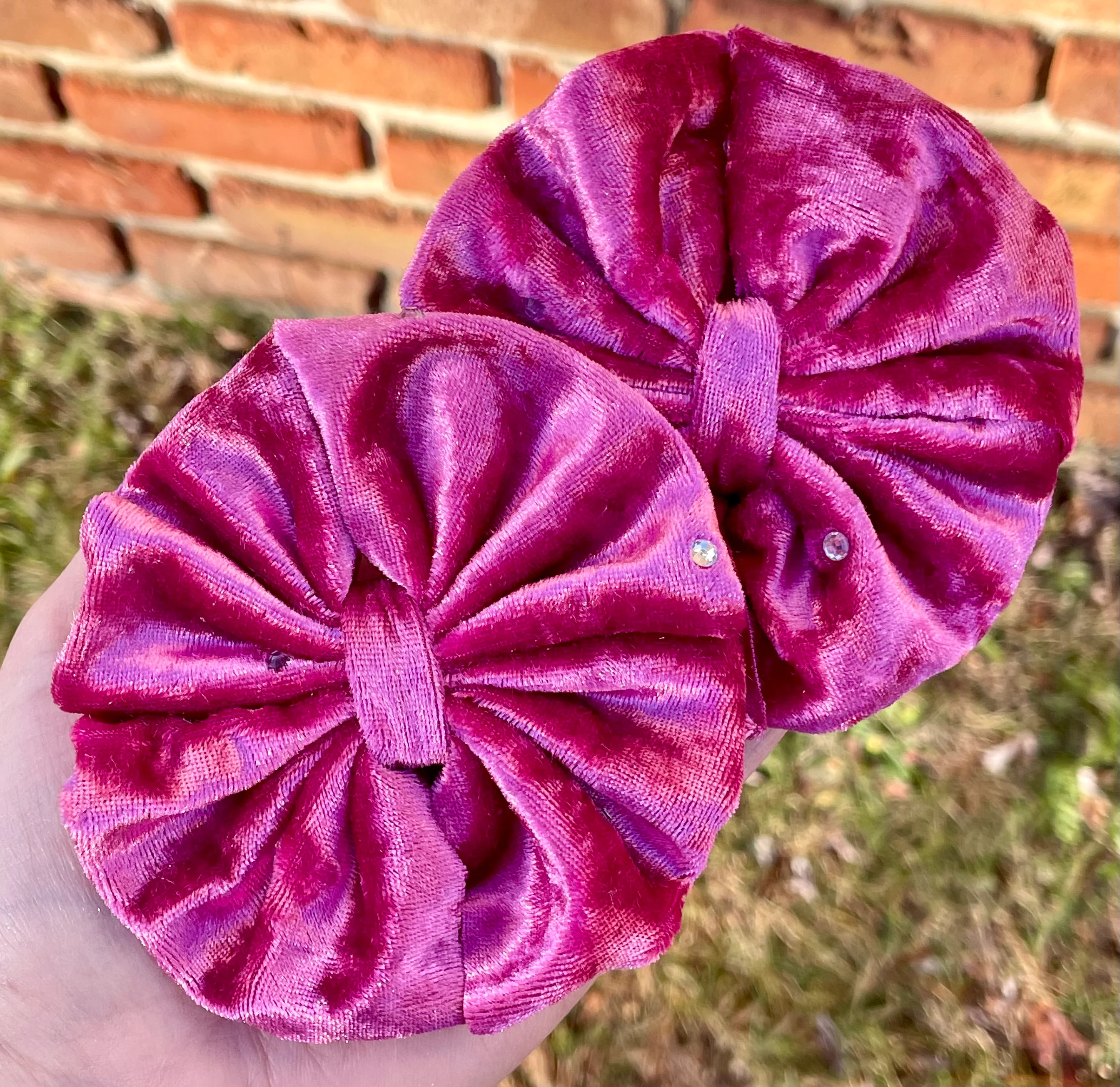 Rhinestone Velvet Fabric Bows