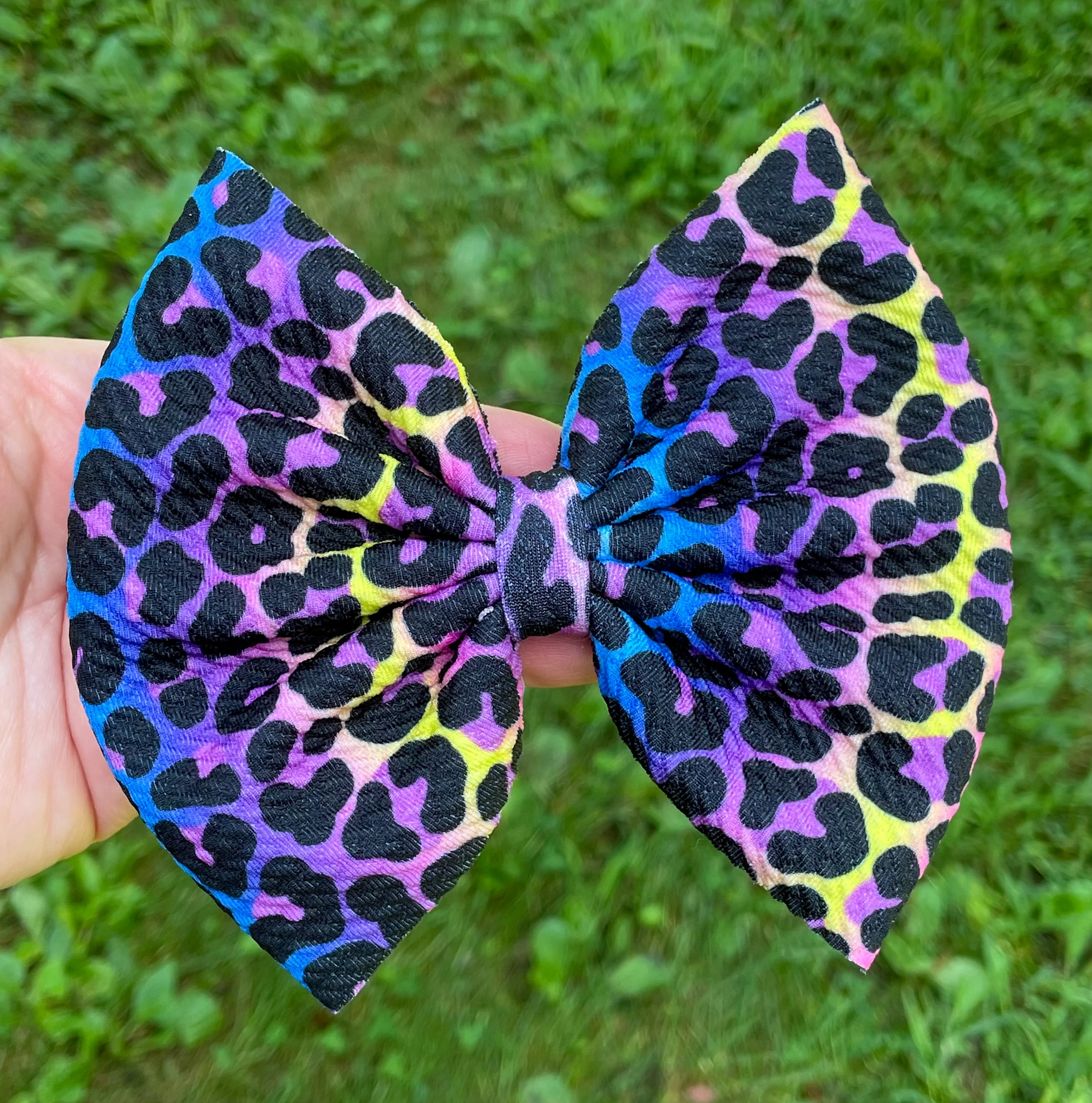Cheetah Ombre Fabric Bow