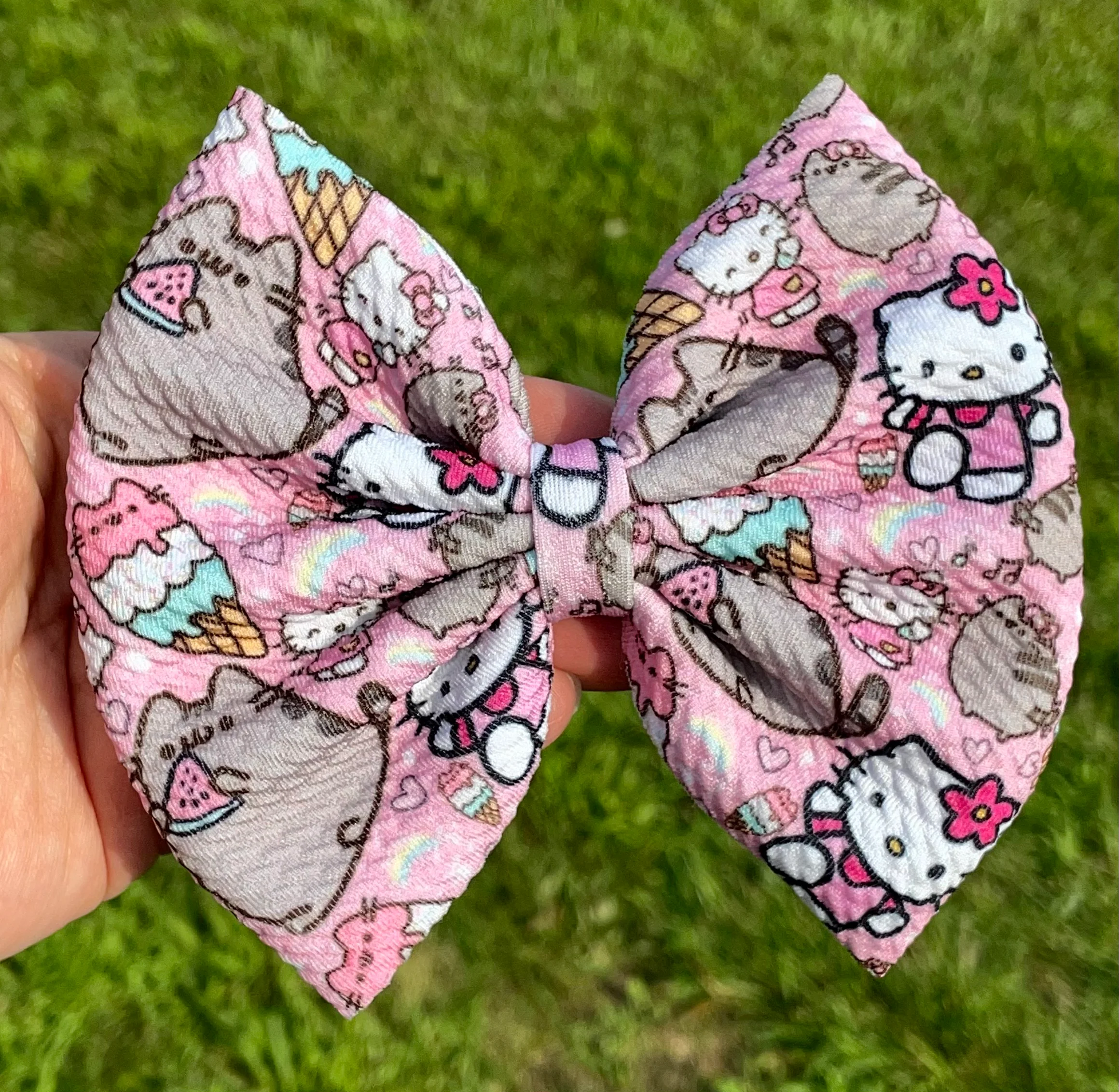Sweet Treats Kitties Fabric Bow