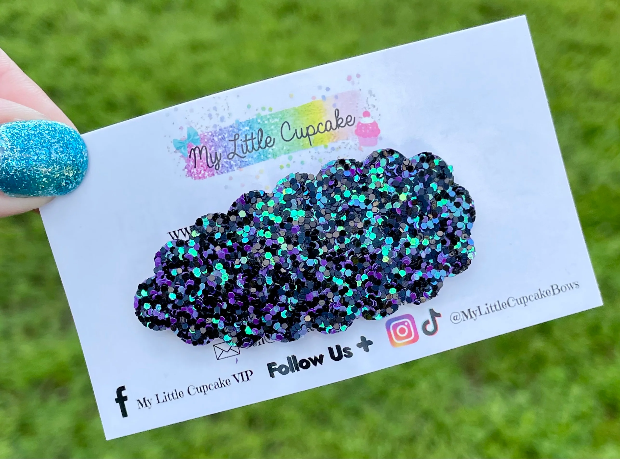 Midnight Glitter Snap Clips