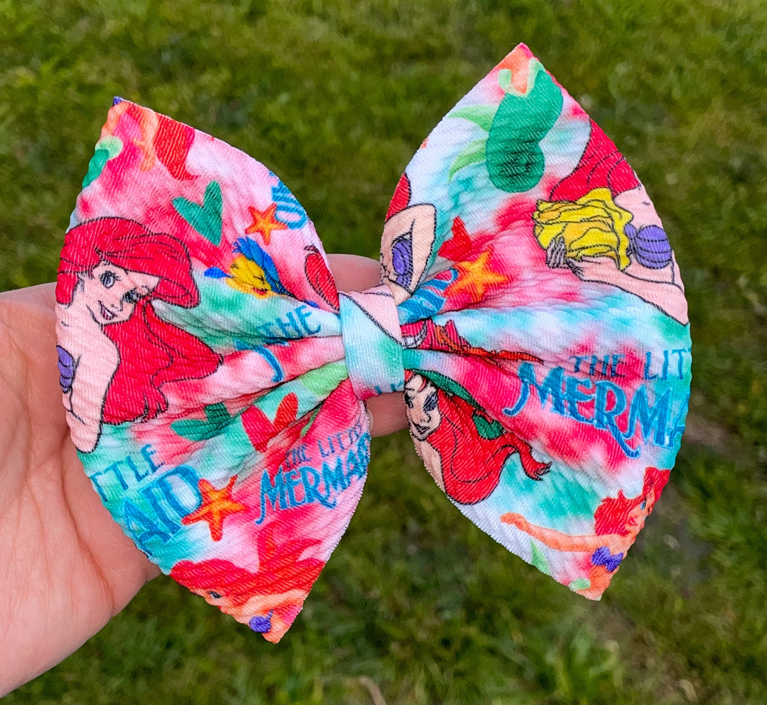 Little Mermaid Fabric Bow