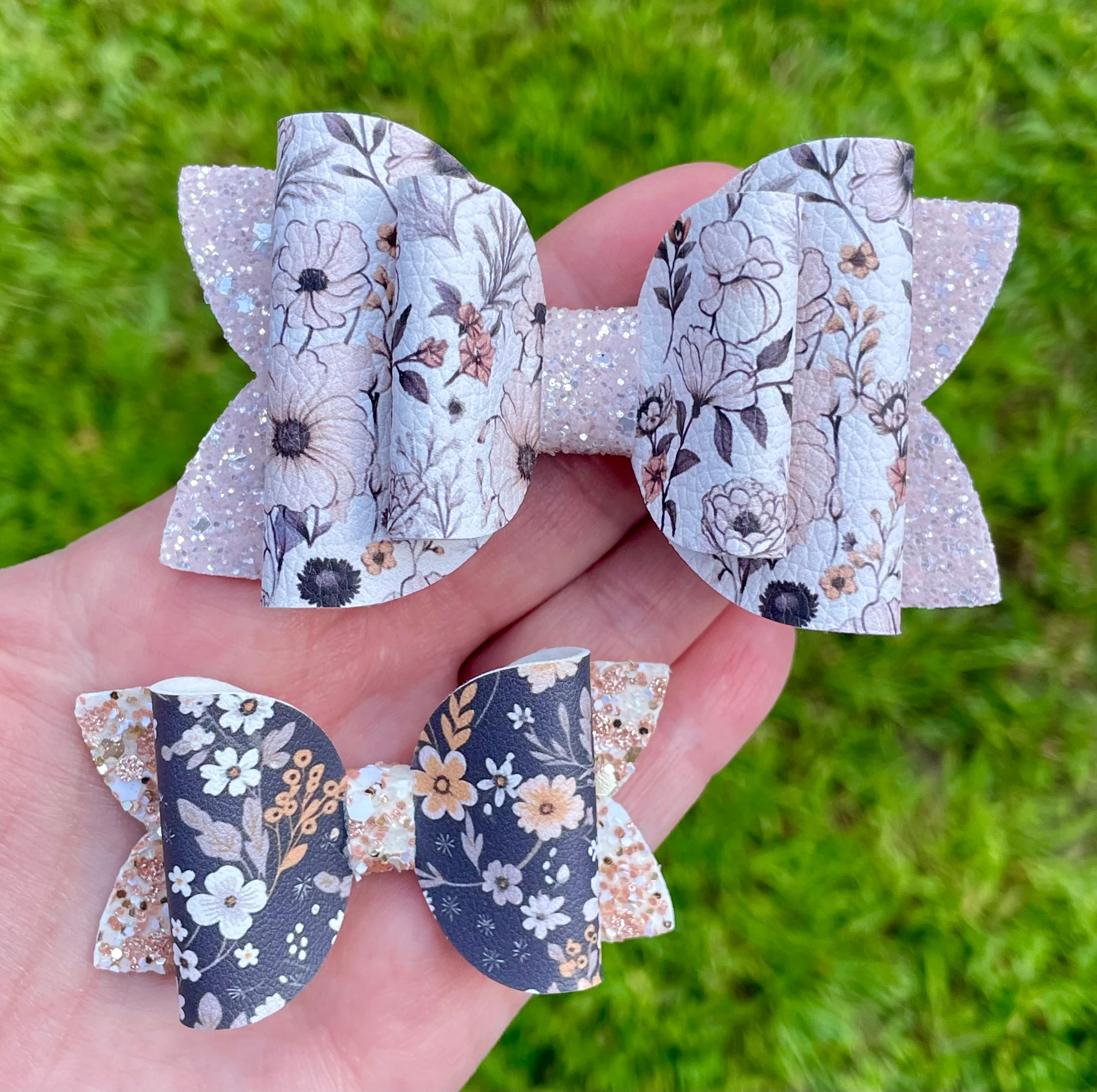 Neutral Florals Beauty Bows