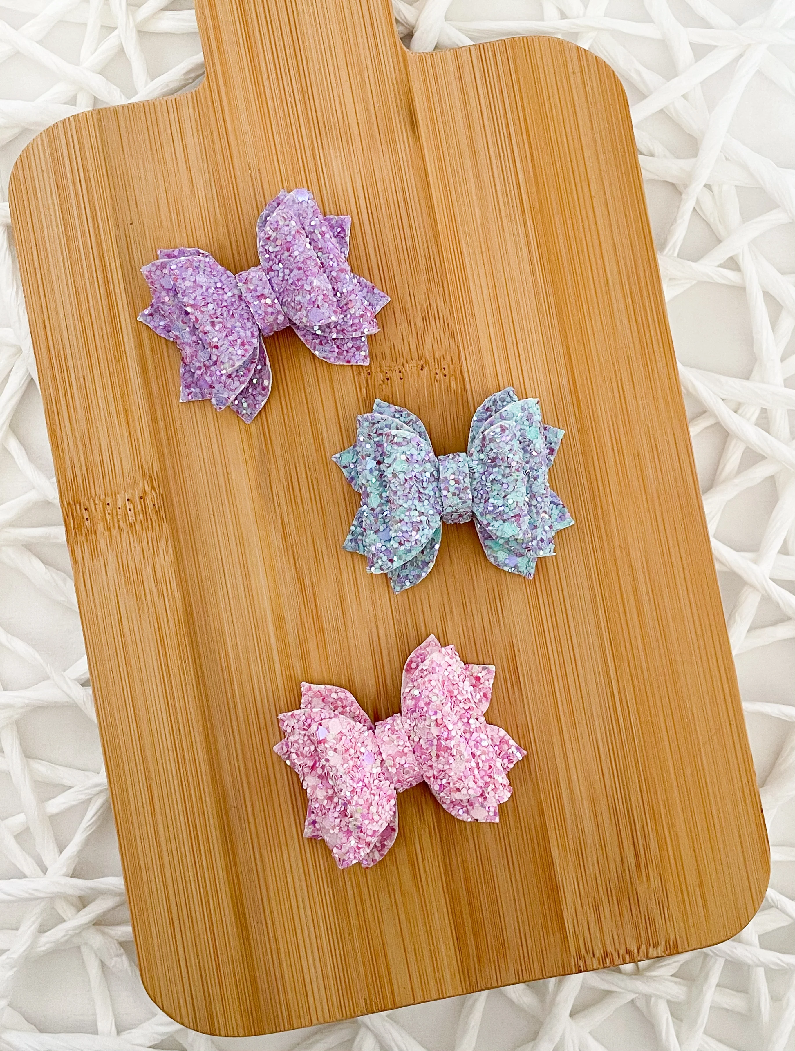 Pastel Glitter 2in Jasmine Bows