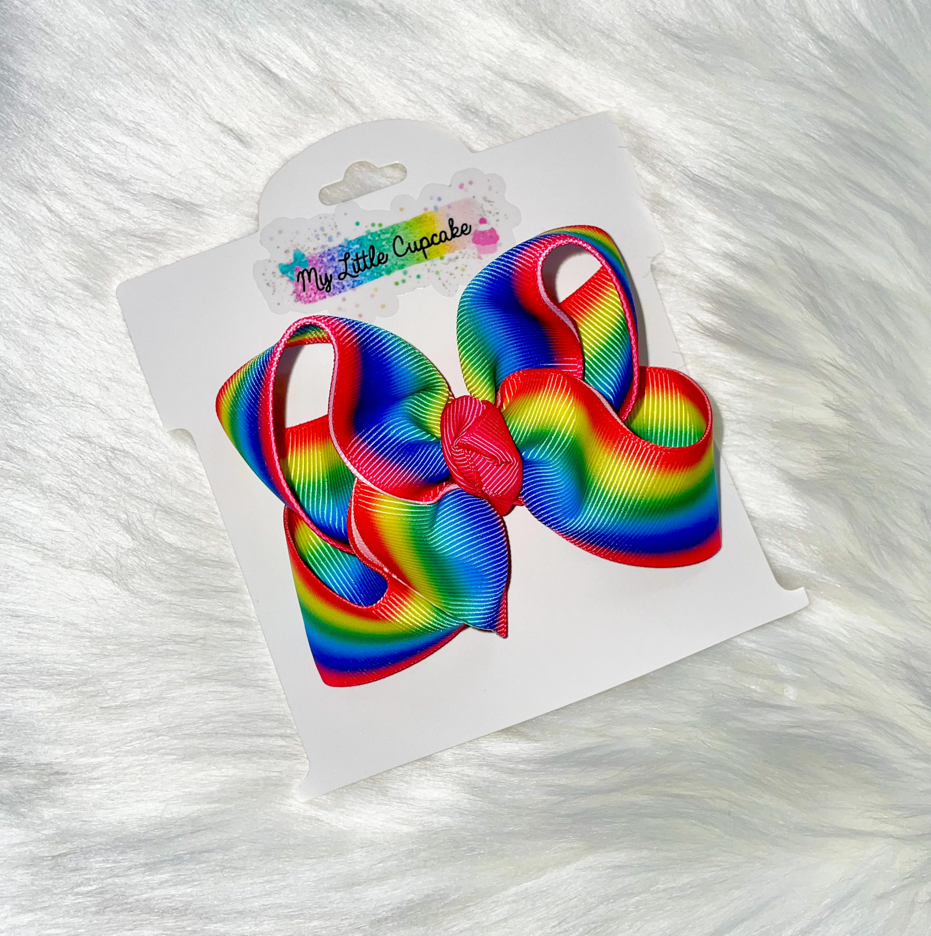 Rainbow Ombré Ribbon Bow