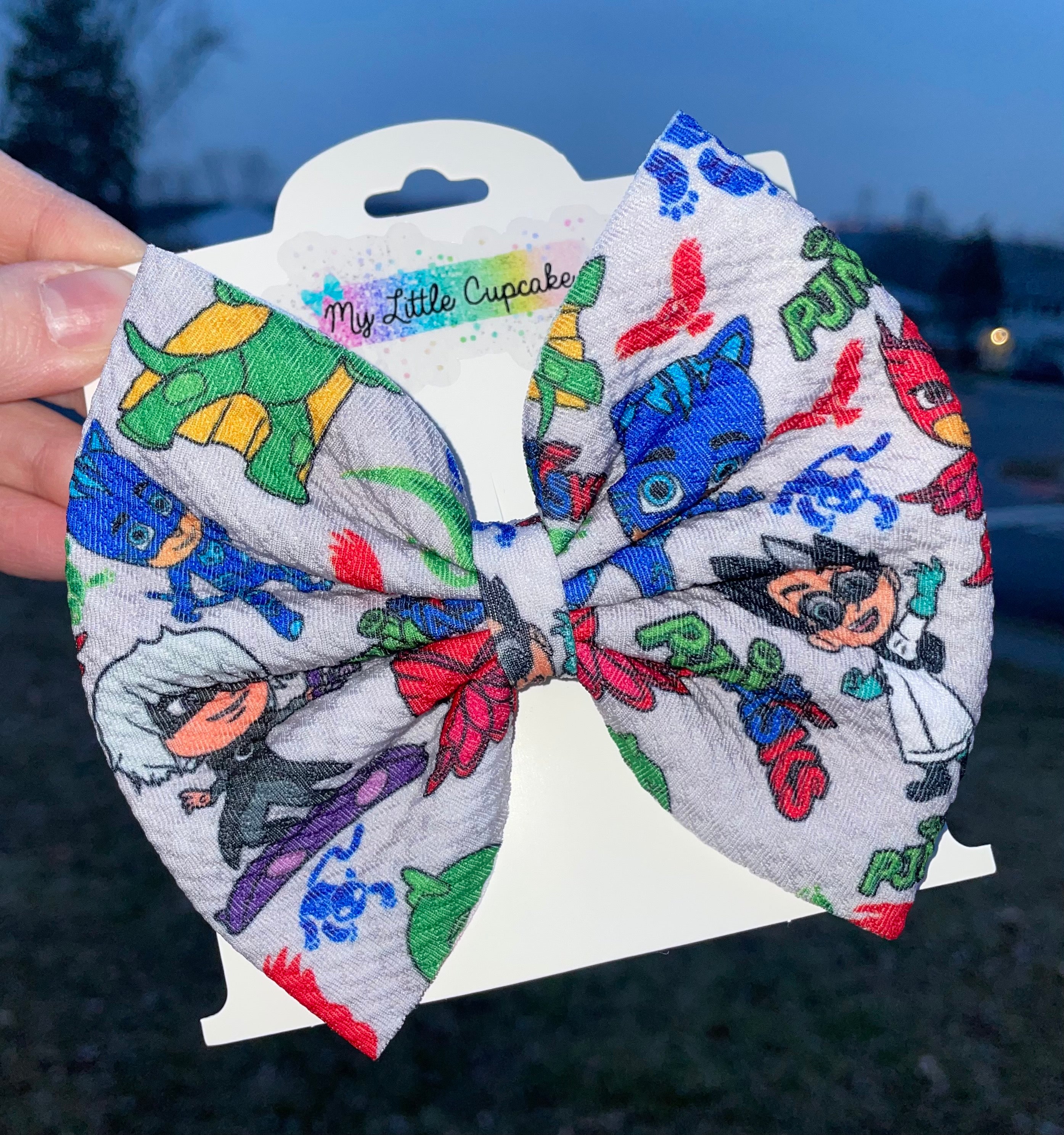 Masked Superhero Kids Fabric Bow