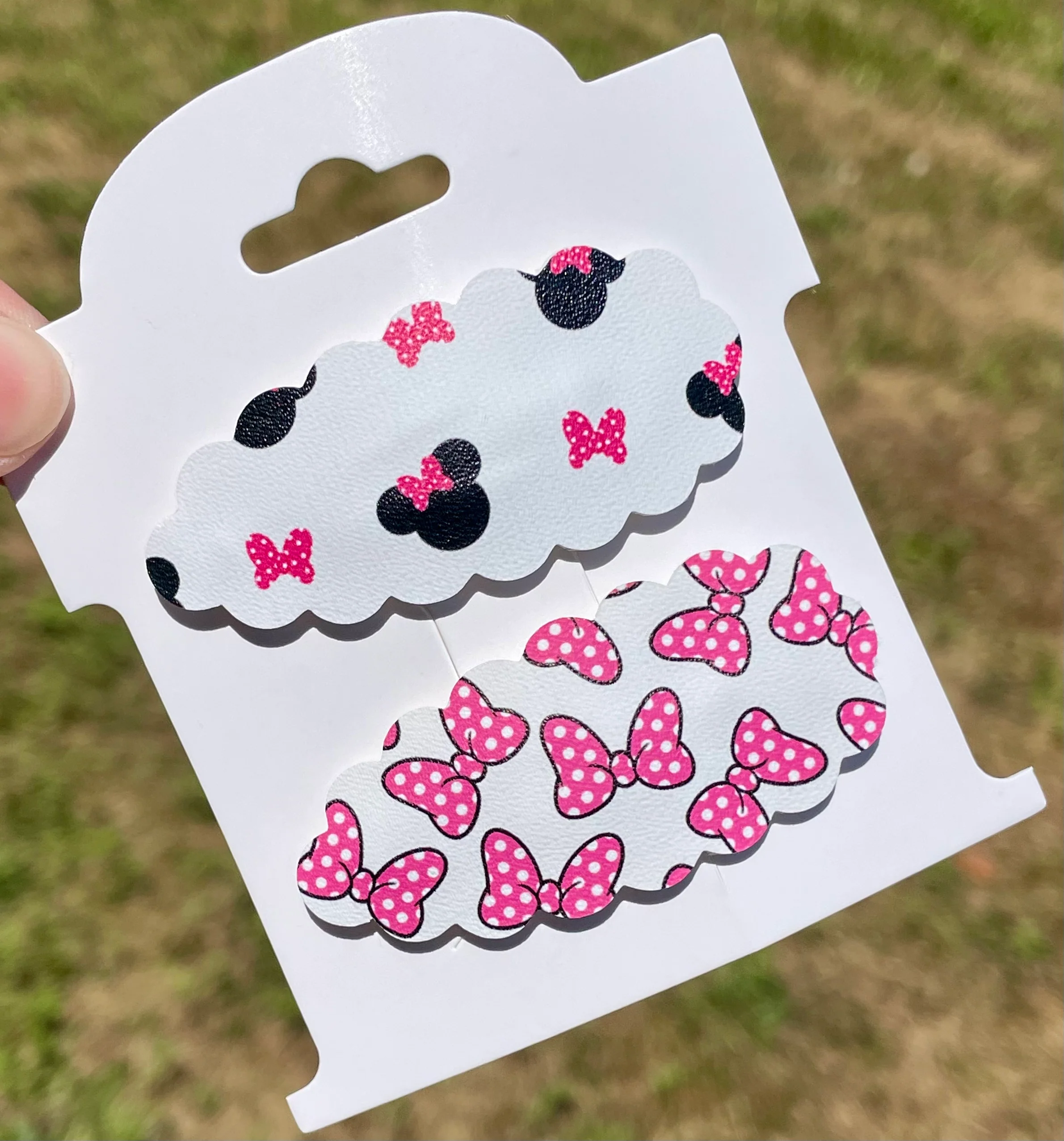 Pink Mouse Bows Snap Clip