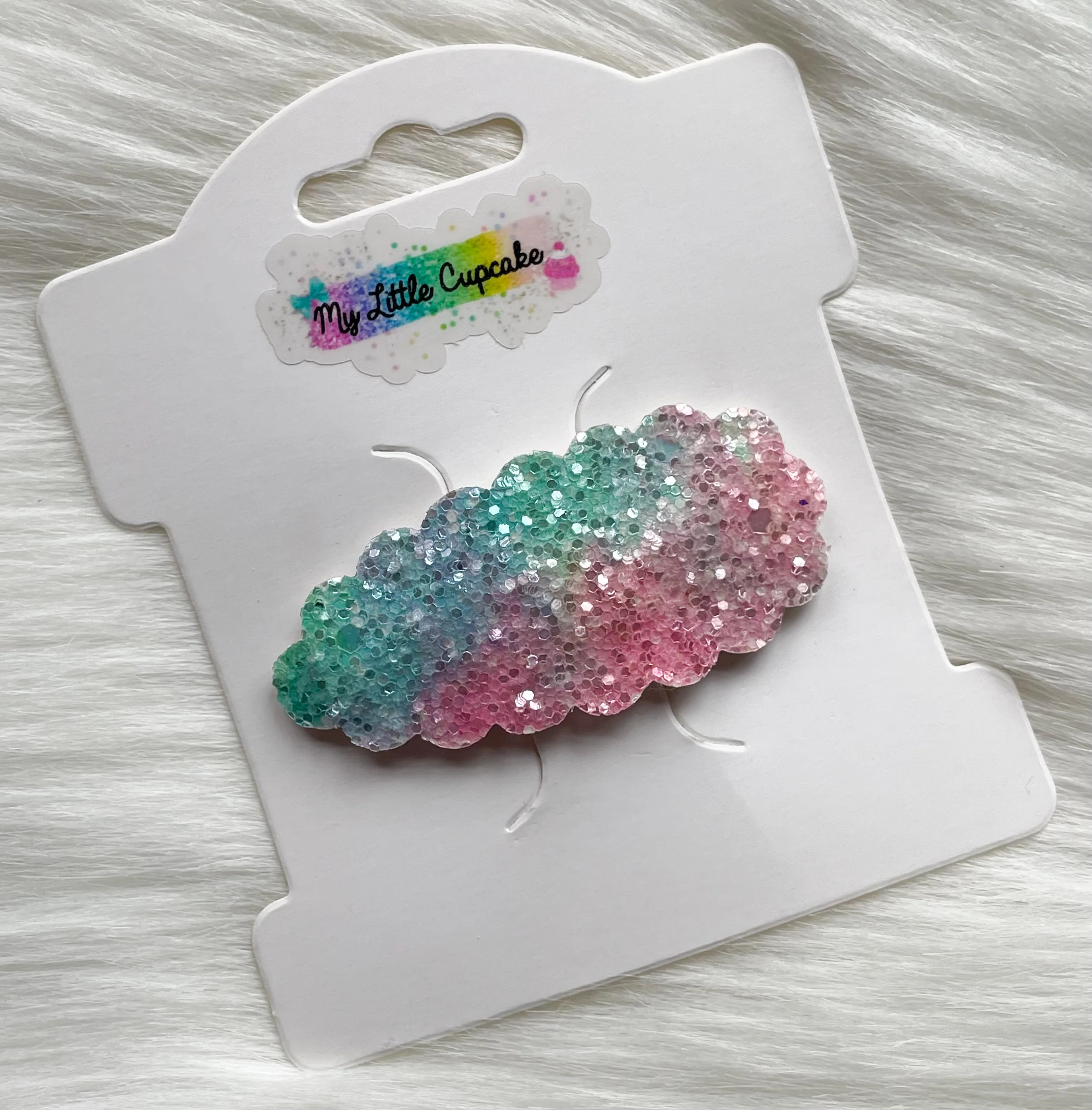 Melon Watercolor Glitter Snap Clip