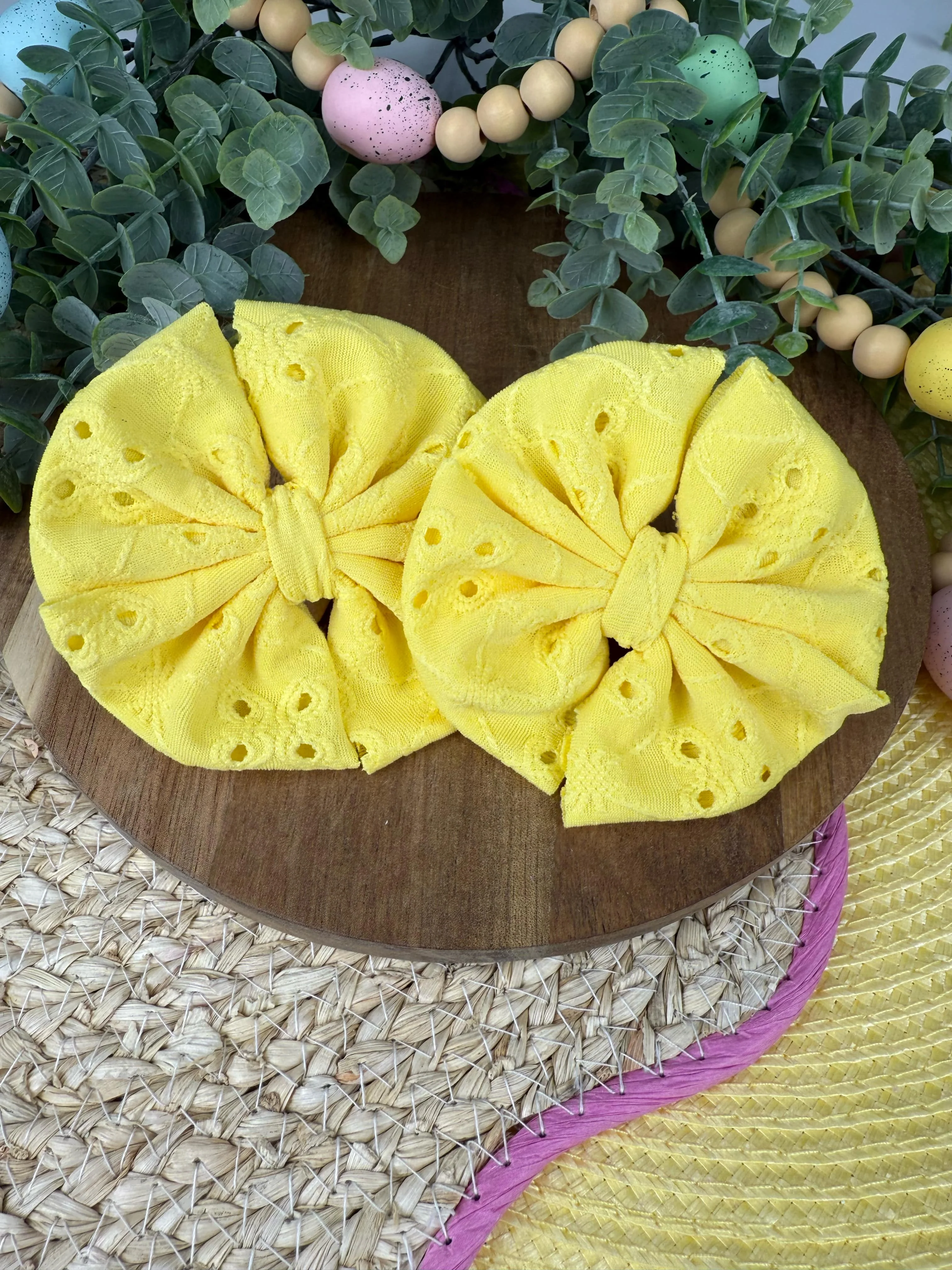 Yellow Eyelet Fabric