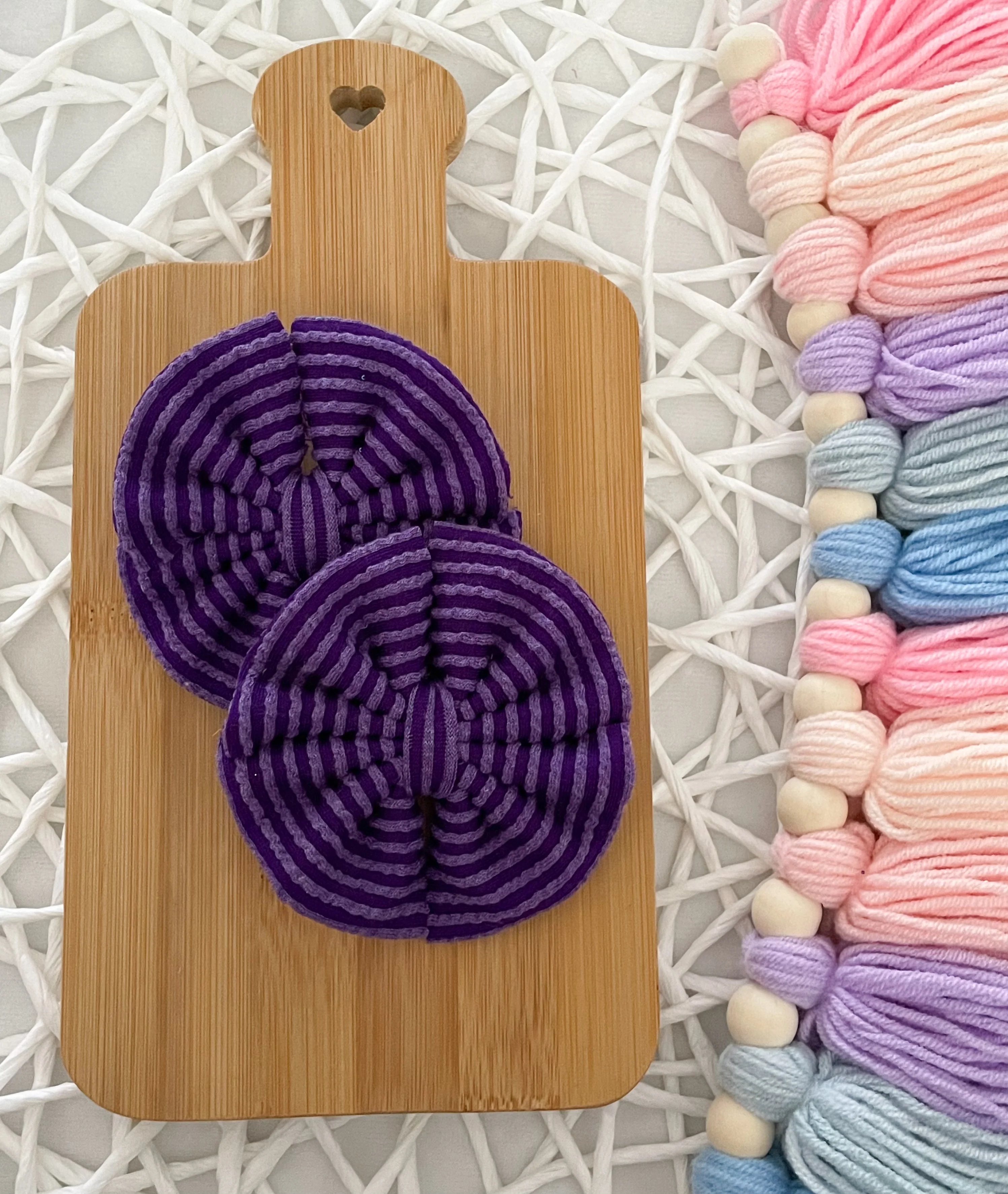 Purple Waved Fabric Bow