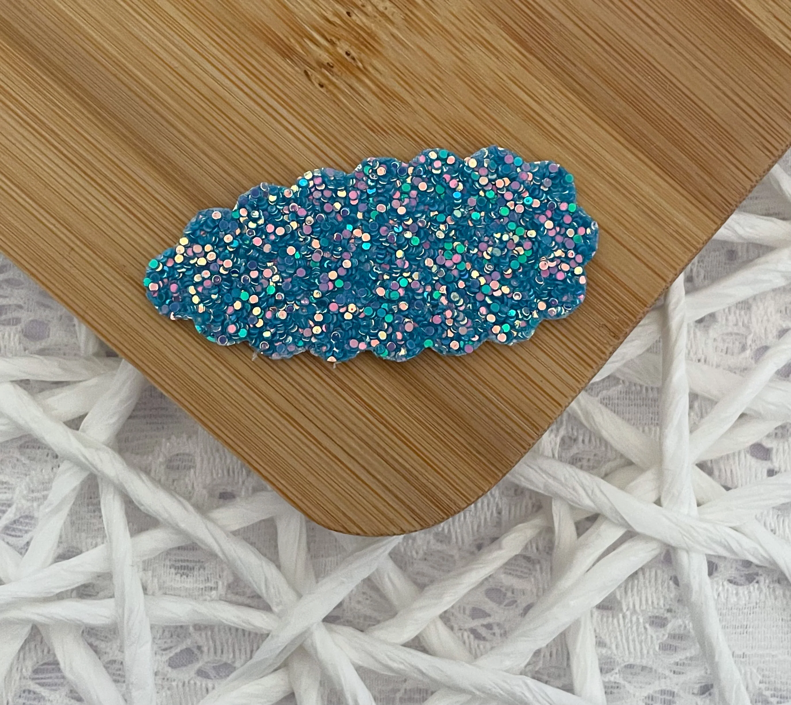 Blue Luxe Glitter Snap Clip