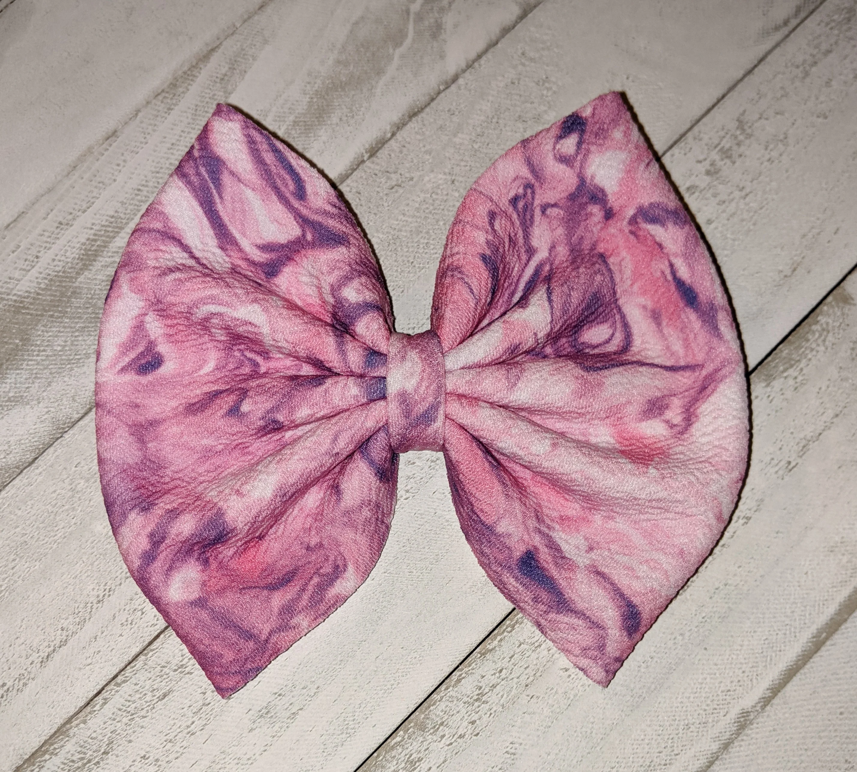 Pink & Purple Tye Dye Fabric Bow