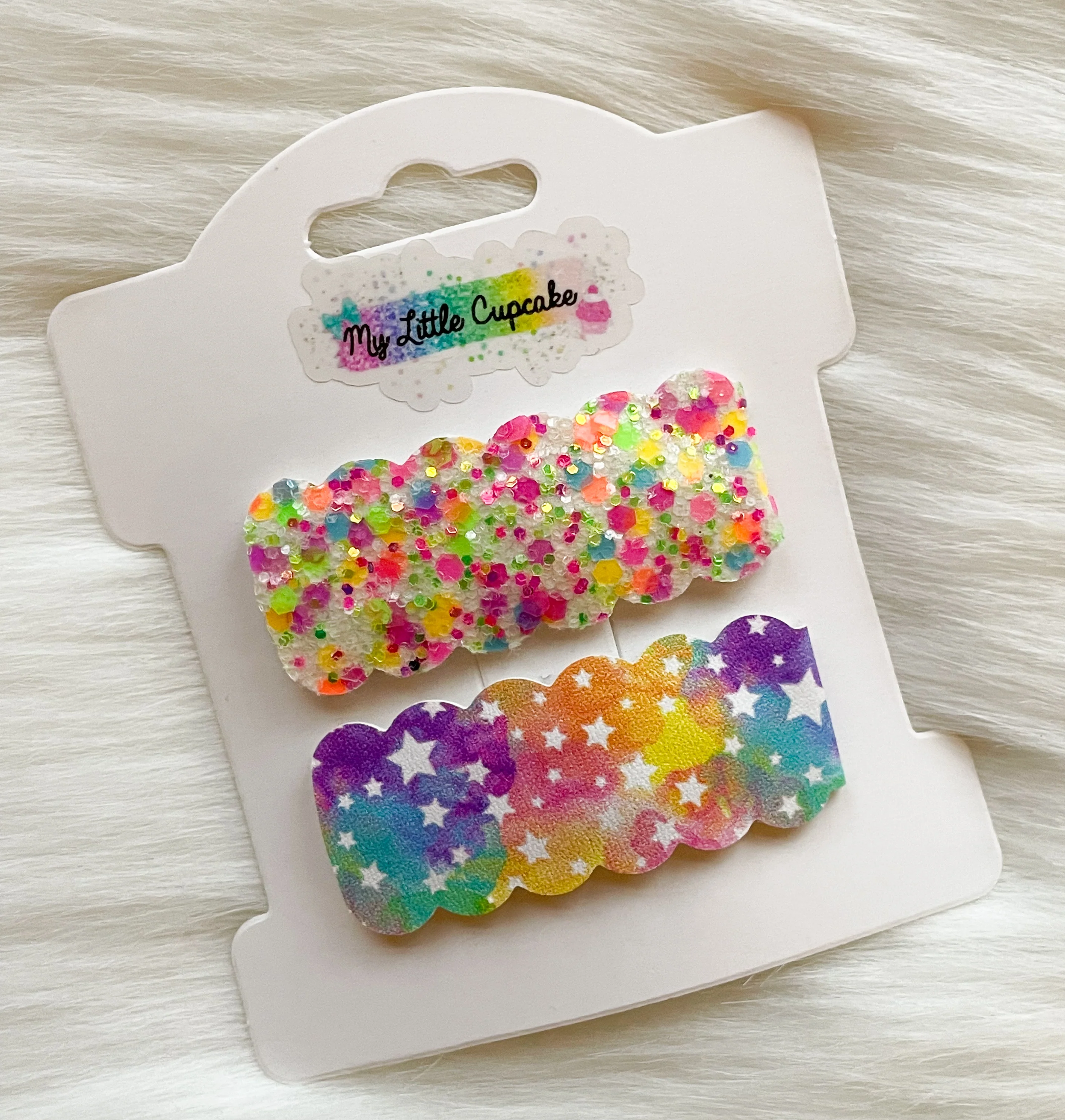 Neon Confetti & Stars Snap Clip Set