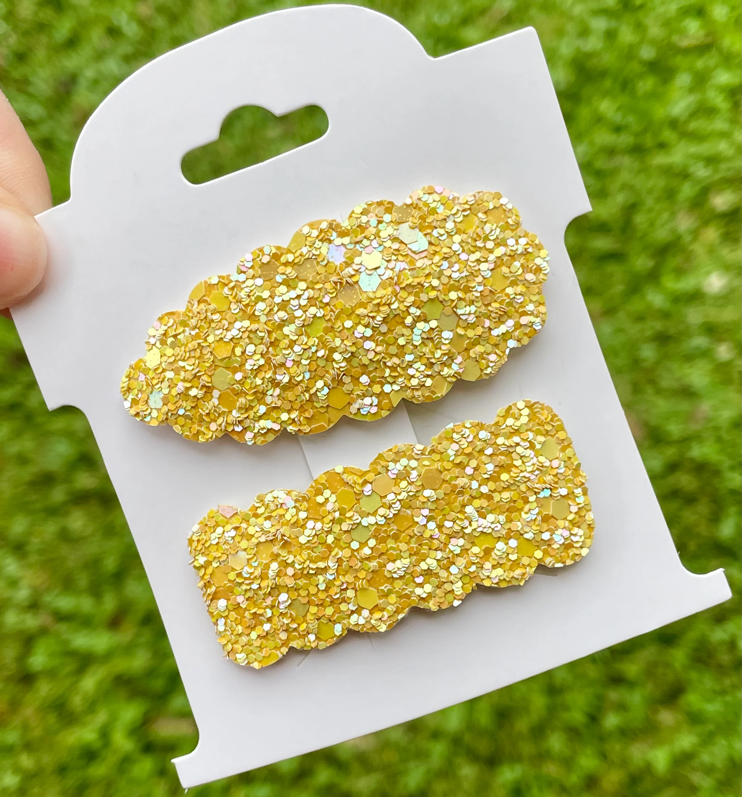 Sunny Yellow Glitter Snap Clip