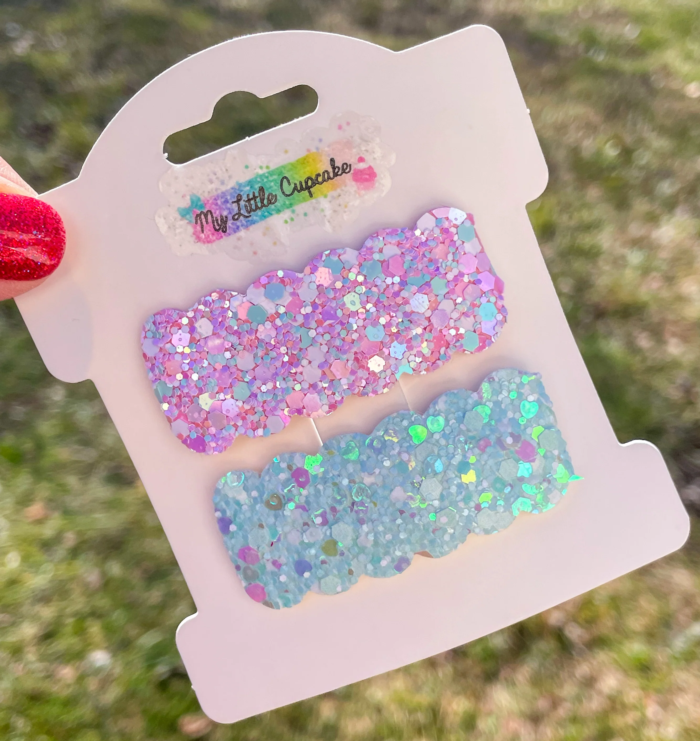 Stupid Cupid Glitter Snap Clip Set