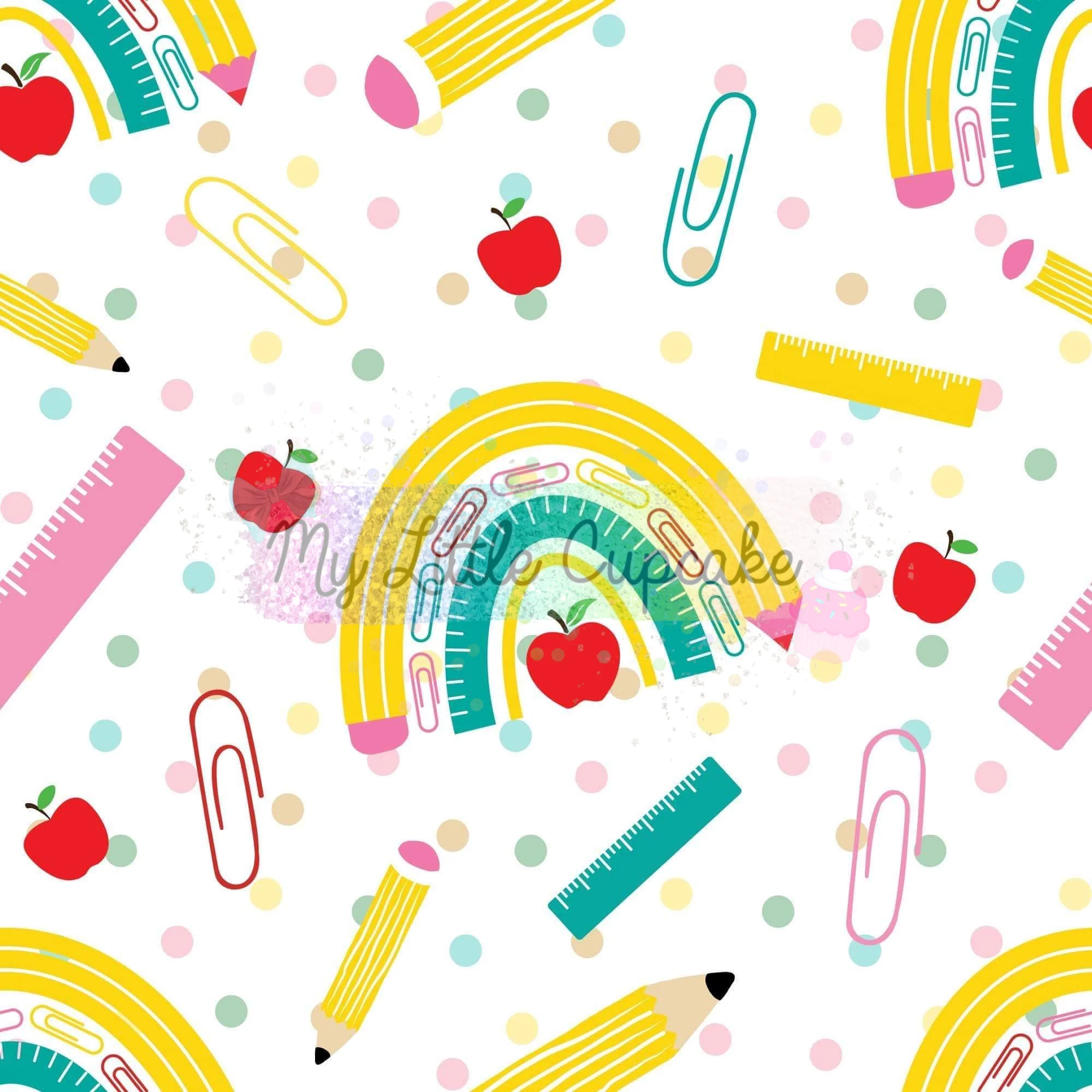 Pencil Rainbows Fabric Bow