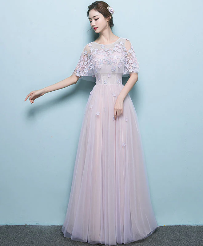 Simple Tulle Lace Long Prom Dress, Tulle Evening Dress