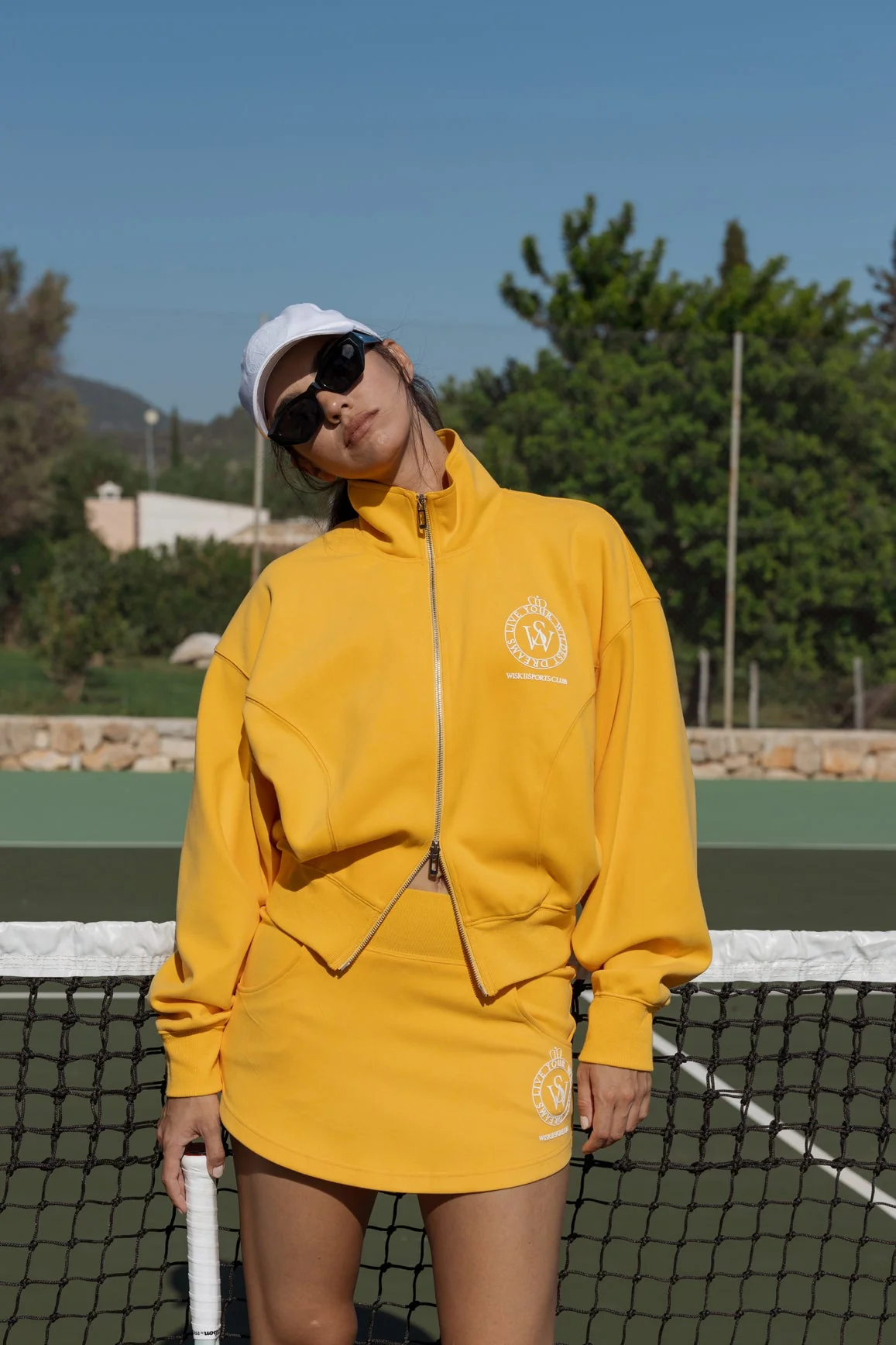 WISKII Two-Way Zipper Jacket + Stylish Ease Mini Sweat Skirt