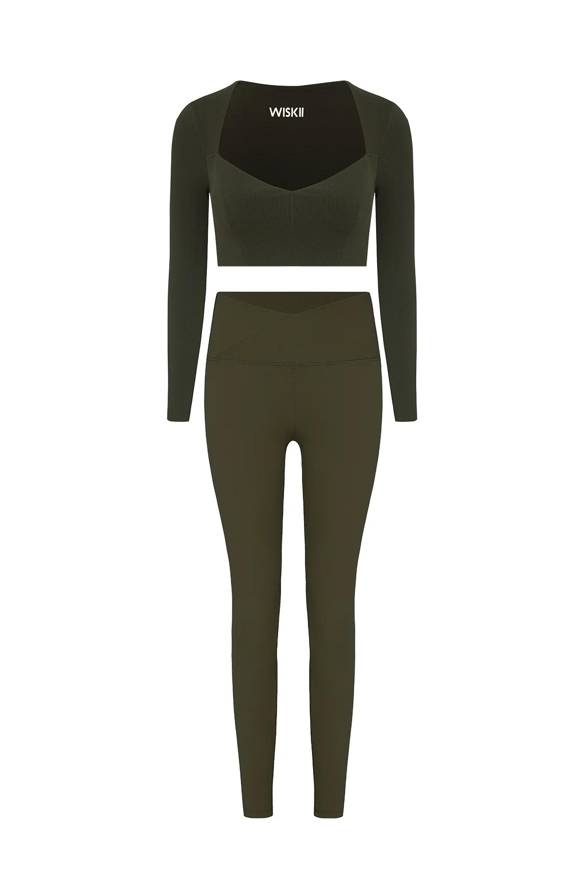 Elegant Long Sleeve Crop Top + V-waist Yoga Legging