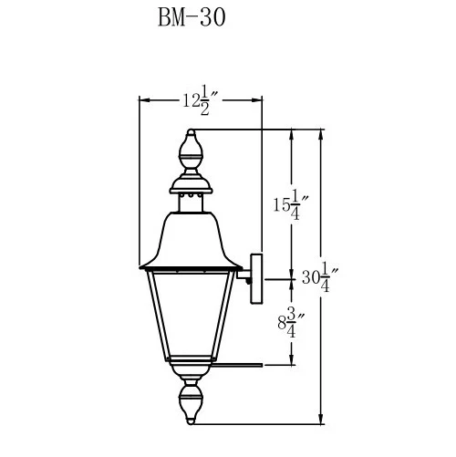 Belmont Lantern with Standard Wall Mount