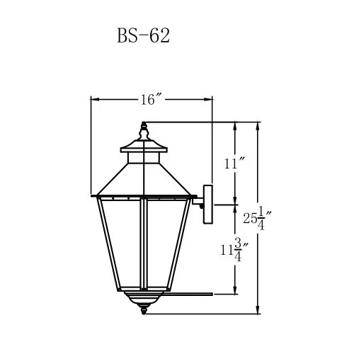 Bayou Street Lantern with Standard Wall Mount