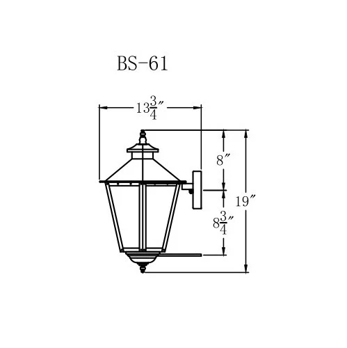 Bayou Street Lantern with Standard Wall Mount
