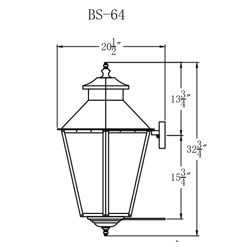 Bayou Street Lantern with Standard Wall Mount