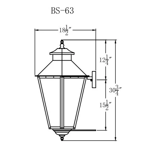 Bayou Street Lantern with Standard Wall Mount