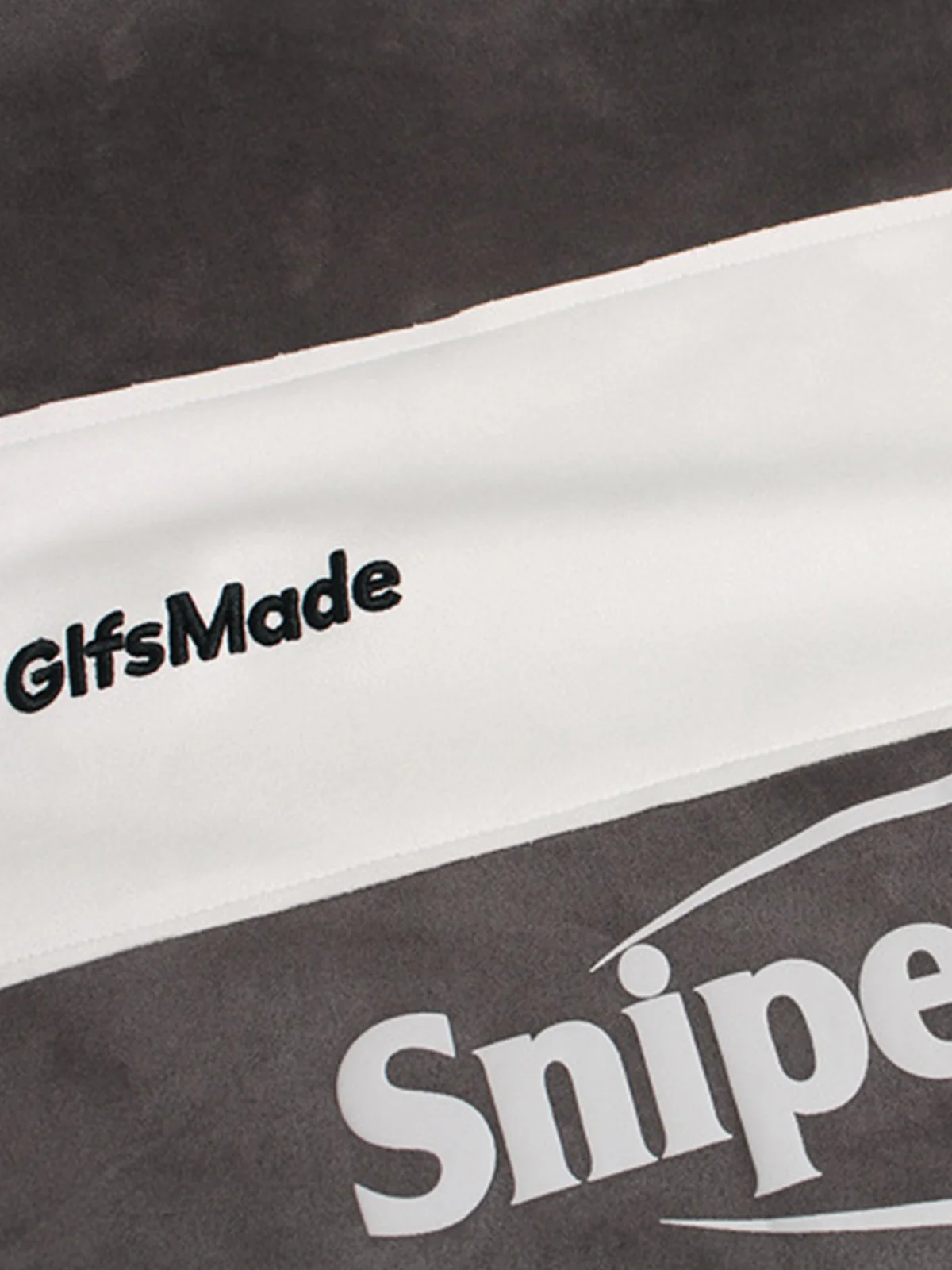 Suede Contrast Stripe Embroidered Long SleeveT-shirt