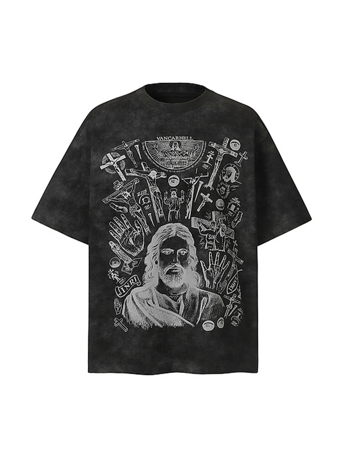 Vintage Cross Figure Print T-shirt