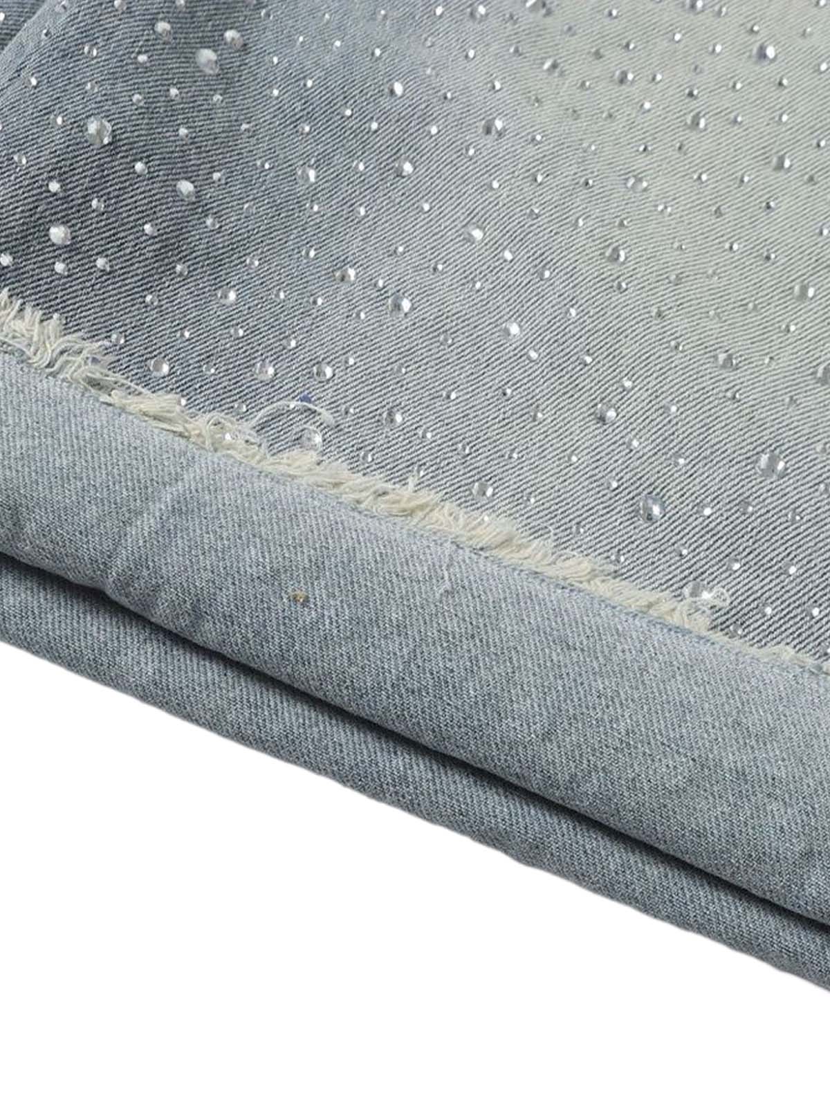 Distressed Rhinestone Denim Jorts