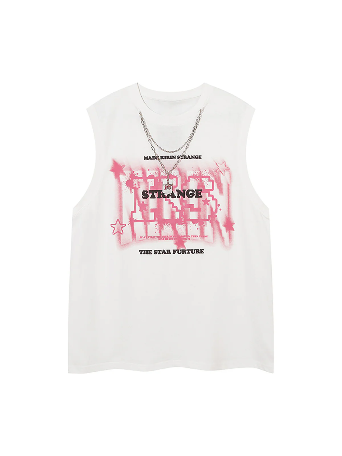Street Retro Star Chain Print Vest