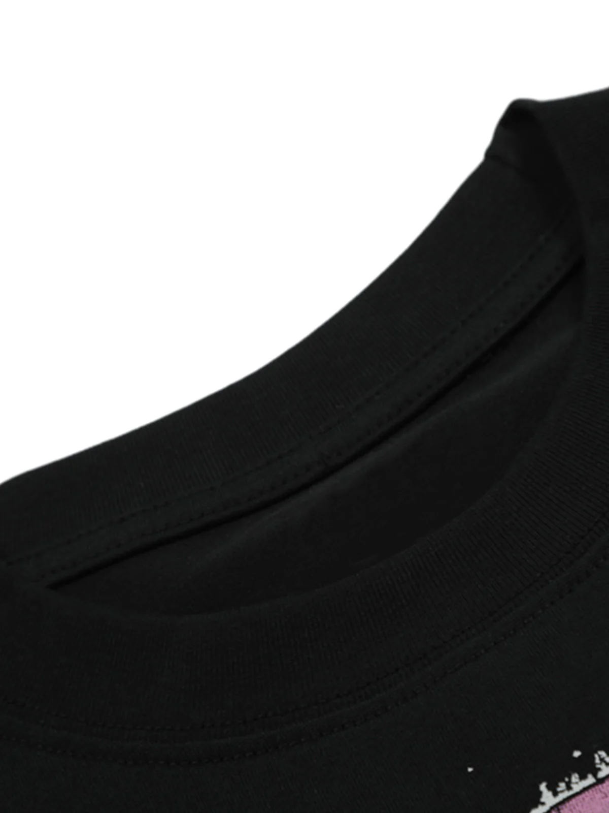 Black Graphic Crew Neck T-Shirt - 2381