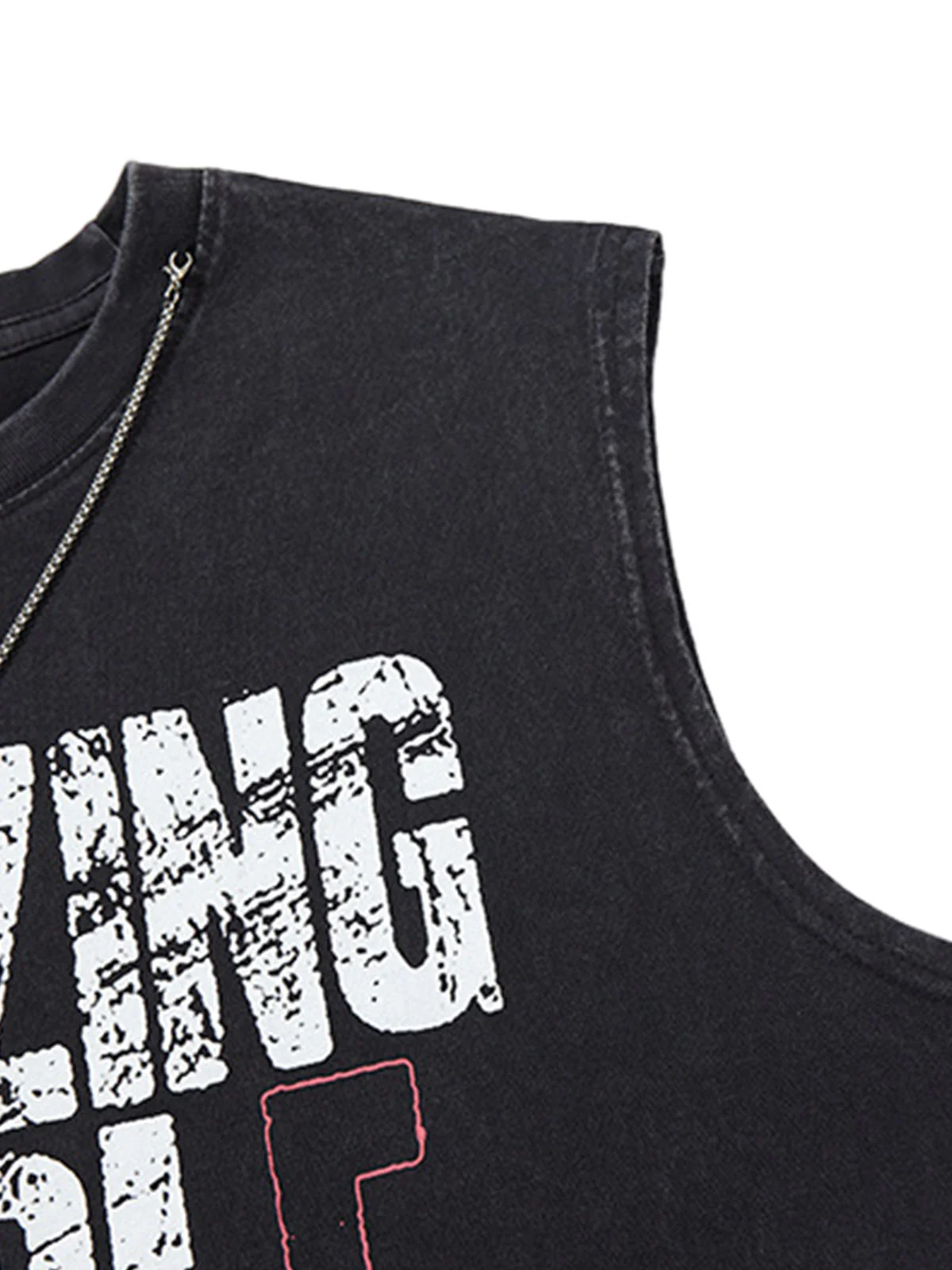 Graphic Lettering Chain Vest