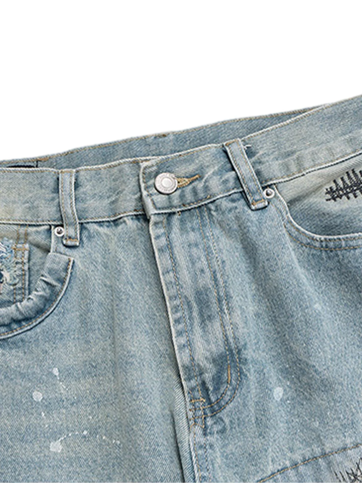 Ripped Distressed Baggy Flare Jeans