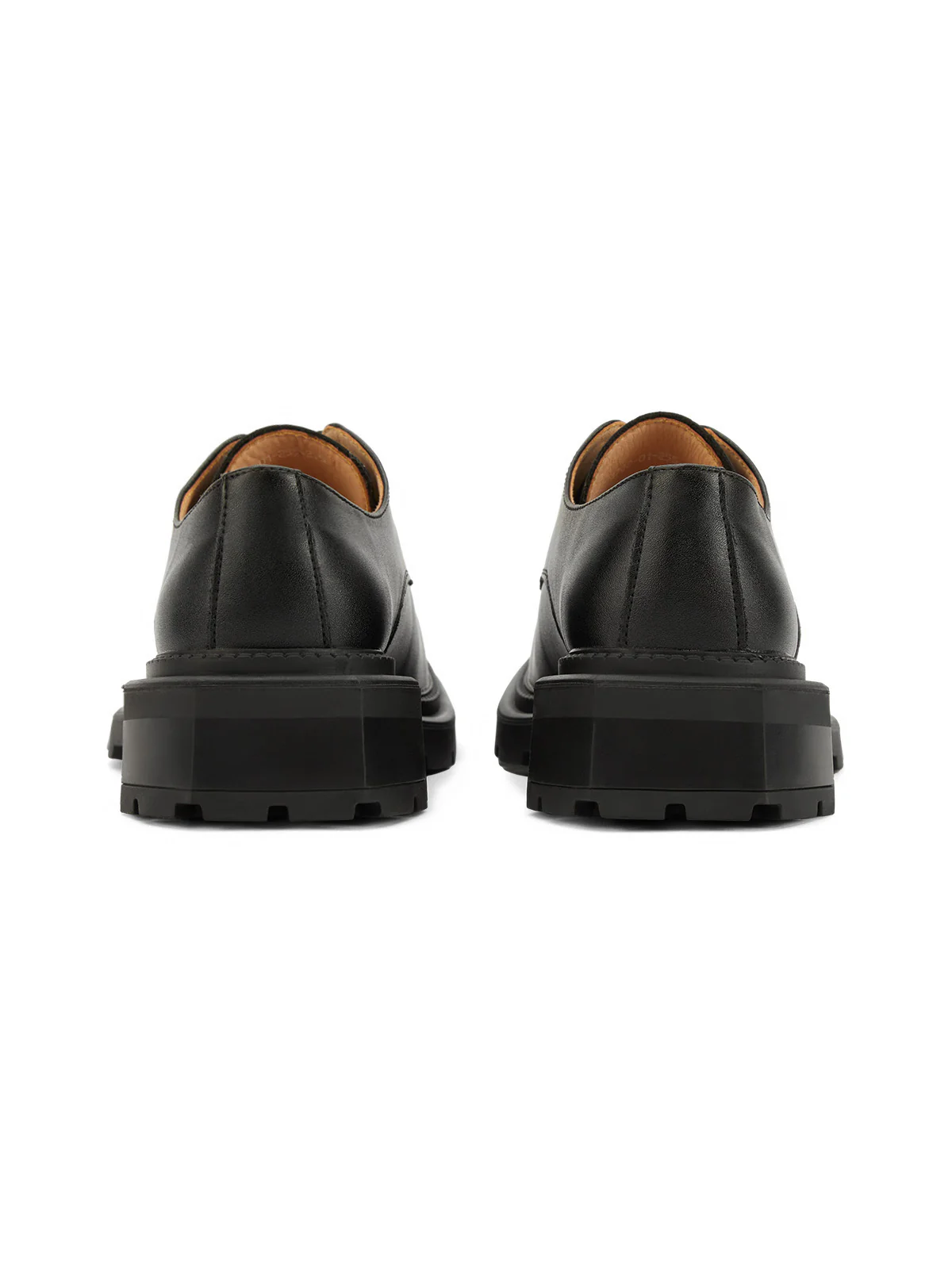 Black Square Toe Leather Shoes - 2119